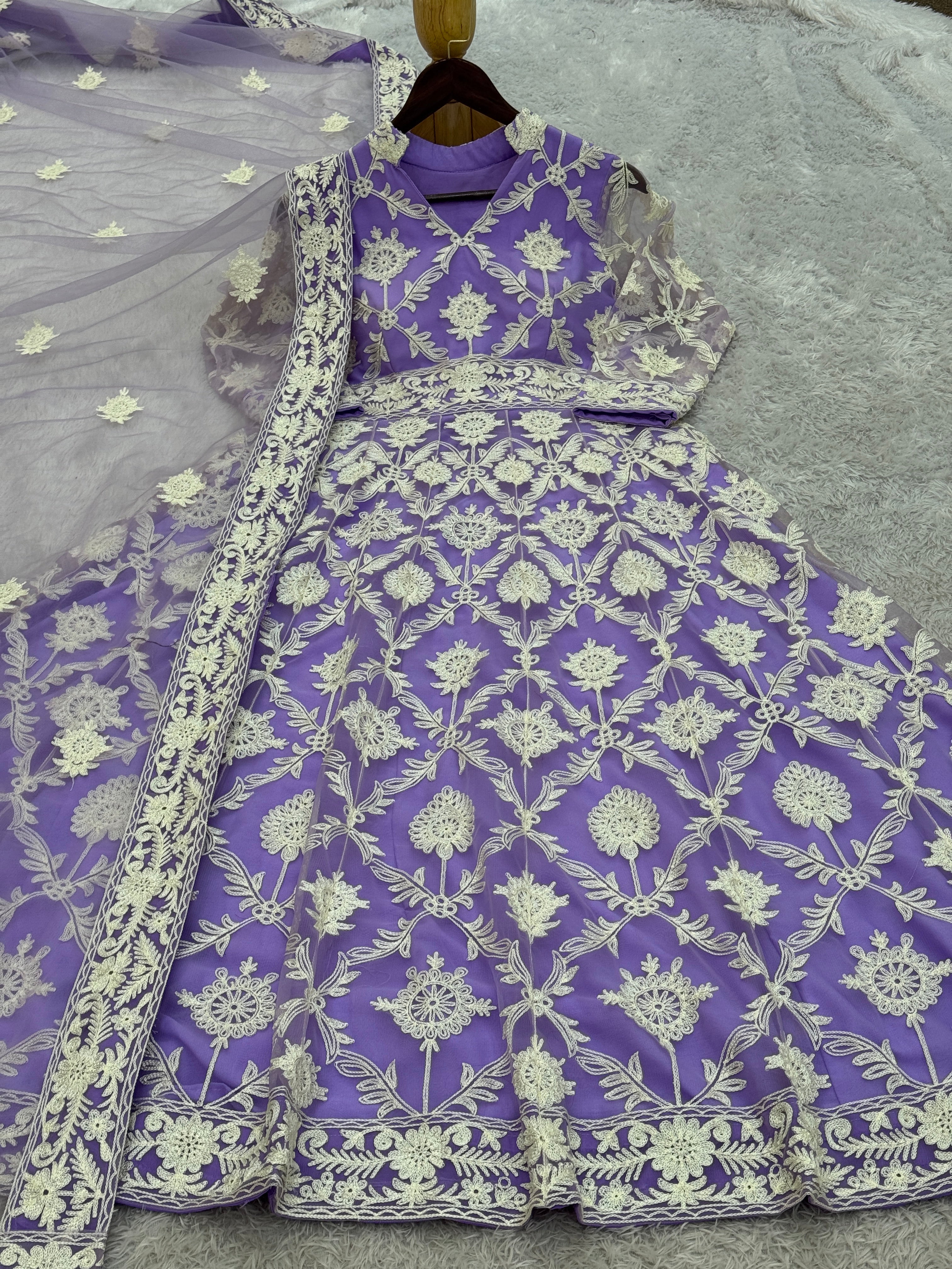 Party Wear Designer Anarkali Gown And Fancy Dupatta