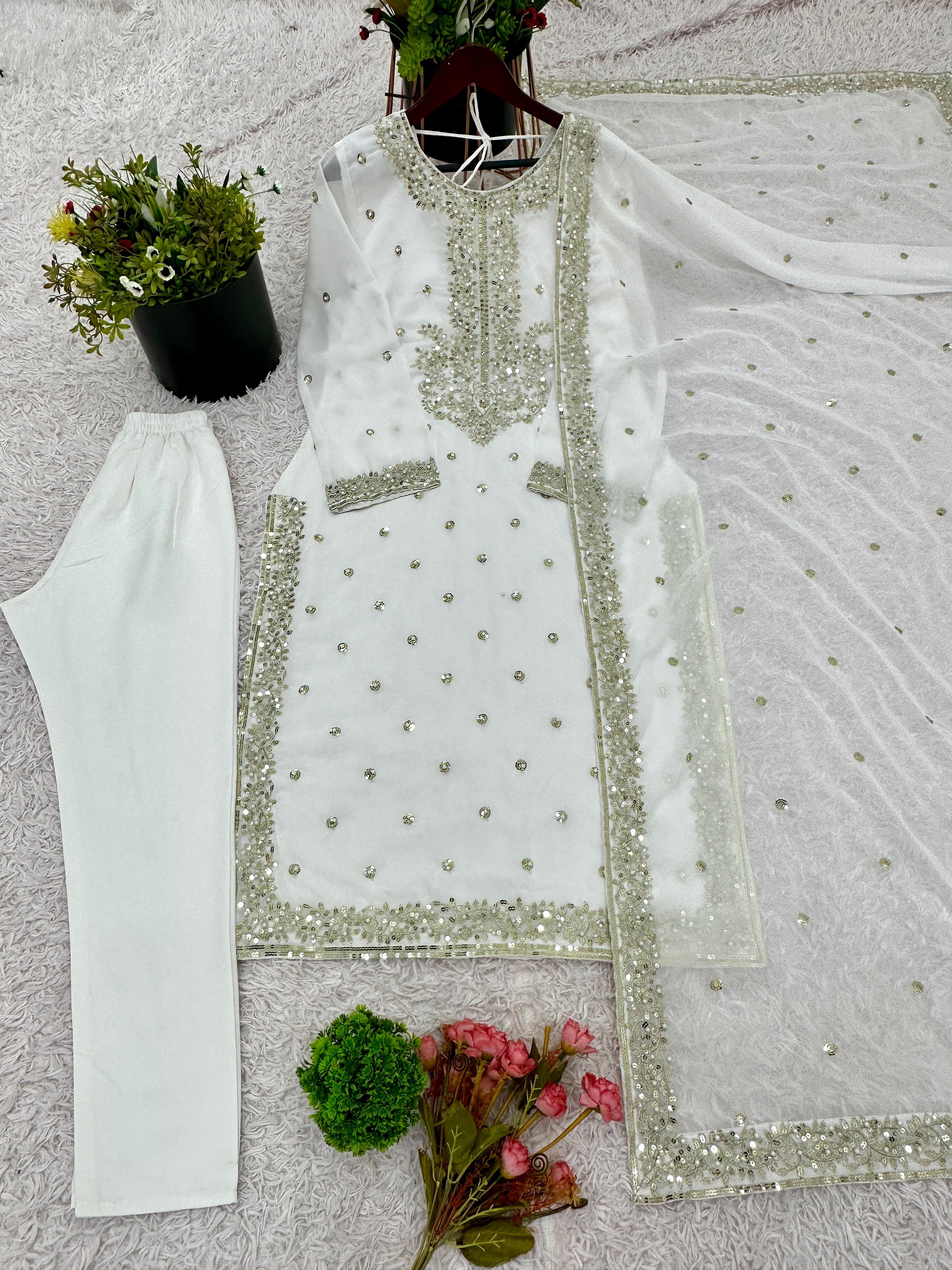 Designer Party Wear Look Fancy Top-Dupatta and Fully Stitched Sharara