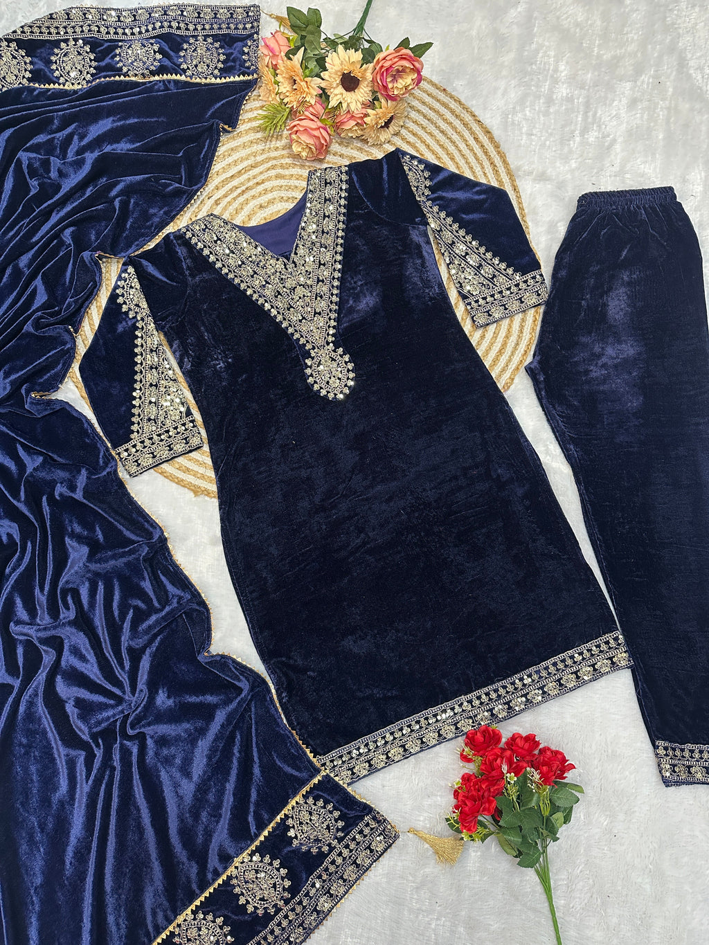 डिज़ाइनर पार्टी वियर लुक टॉप प्लाज़ो और दुपट्टा