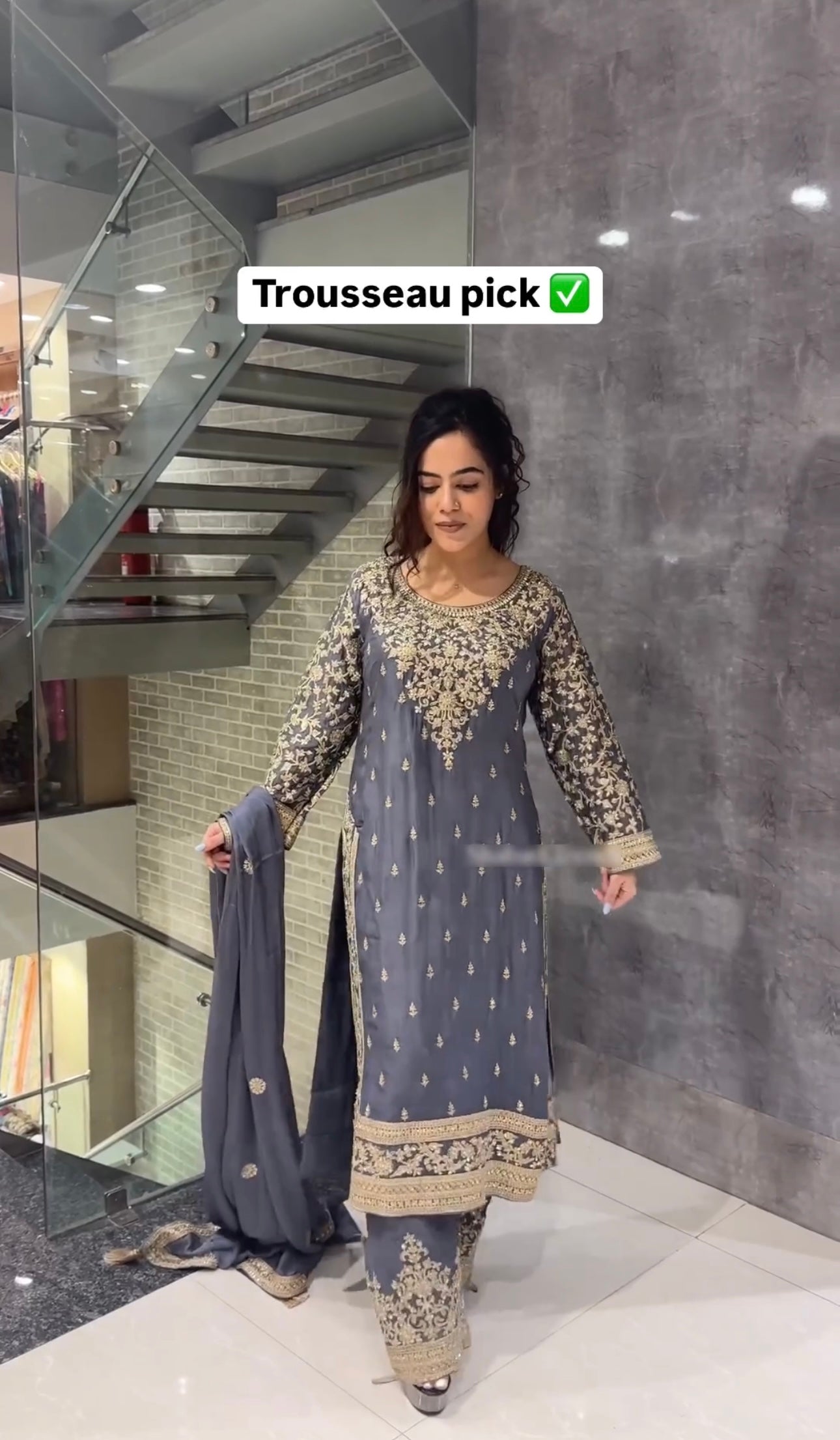 Beautiful Top-Bottom And Dupatta With Embroidery Sequence Work