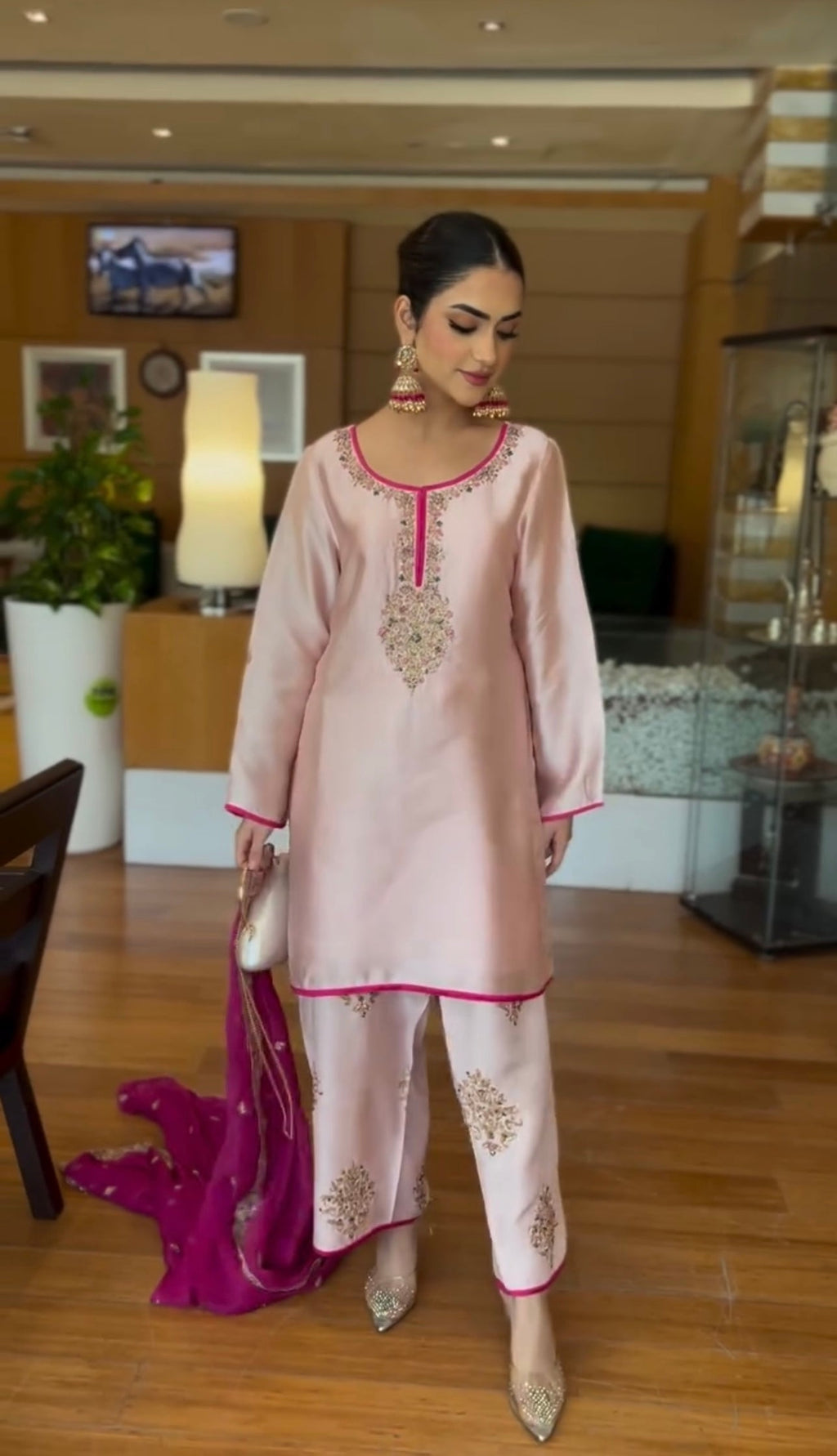 Party Wear Top Plazzo And Dupatta With Sequence Work