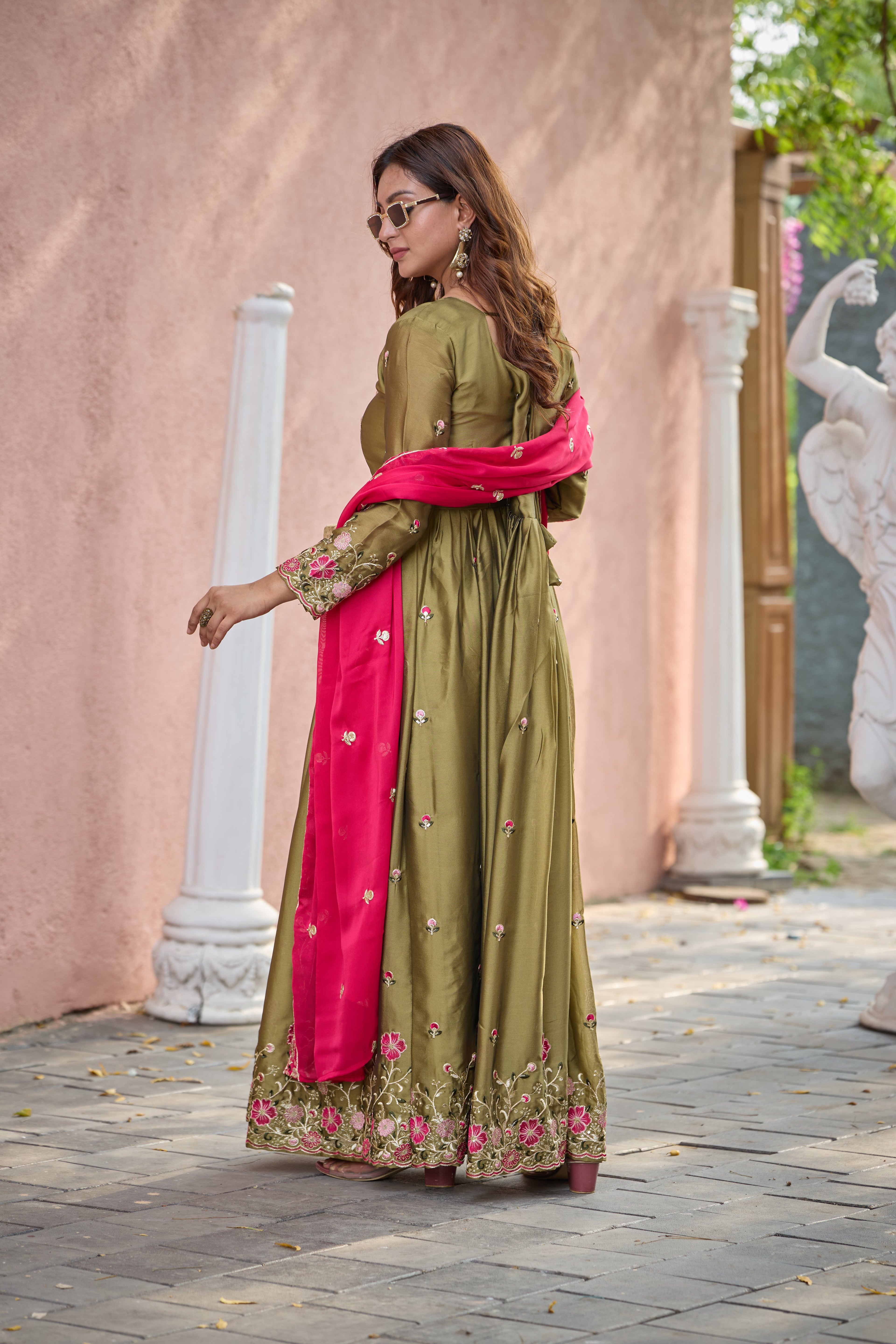 Party Wear Designer Gown-Pent And Beautiful Dupatta