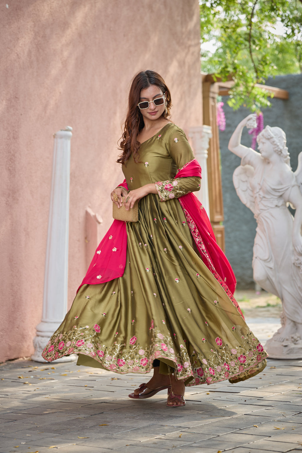 Party Wear Designer Gown-Pent And Beautiful Dupatta