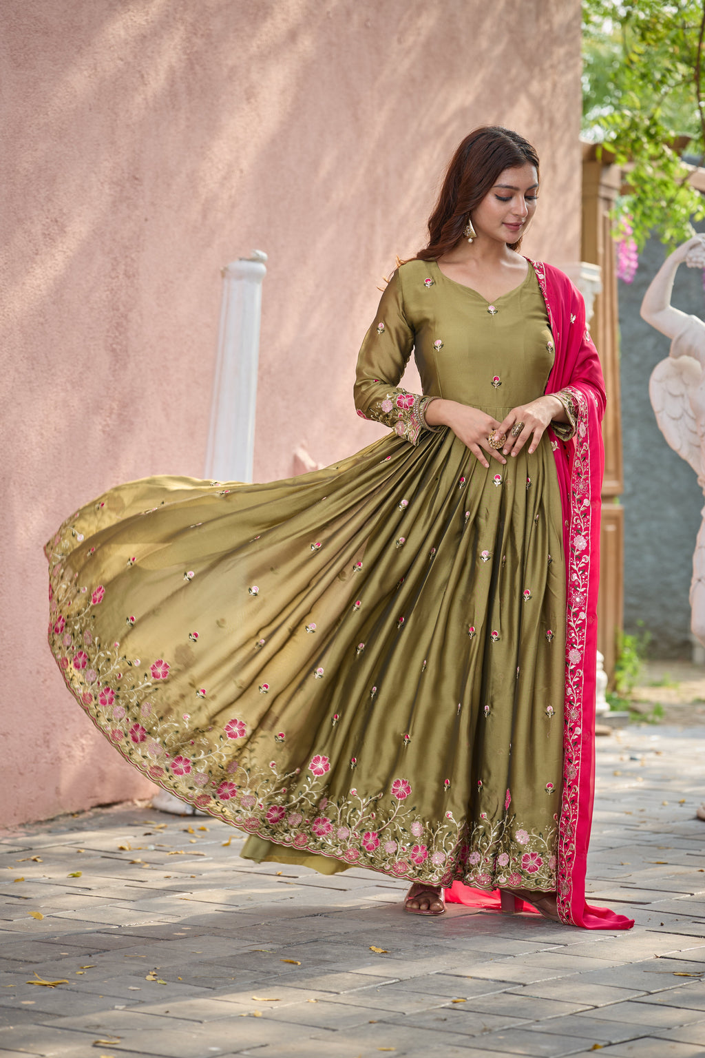 Party Wear Designer Gown-Pent And Beautiful Dupatta