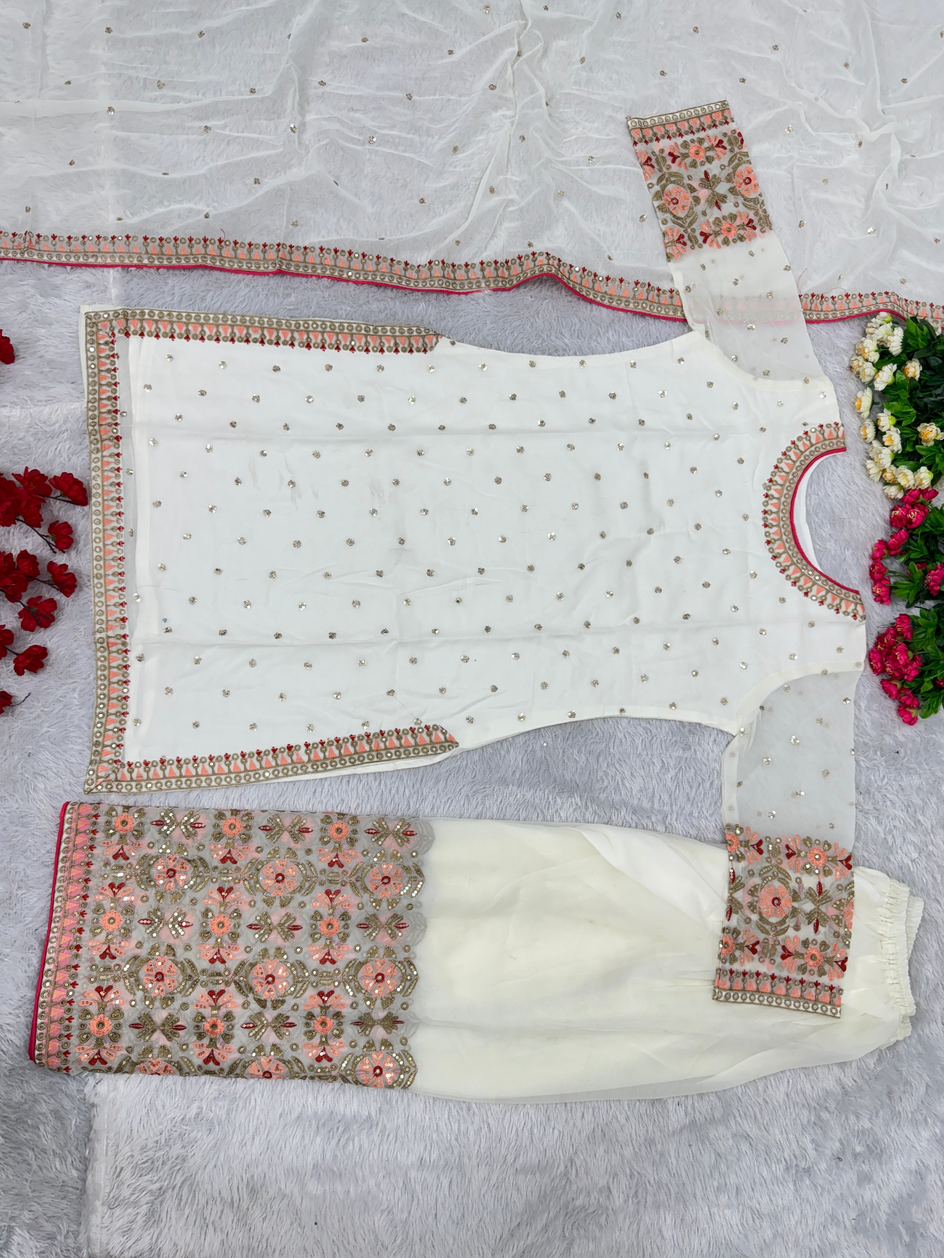 पार्टी वियर खूबसूरत टॉप और प्लाज़ो दुपट्टे के साथ