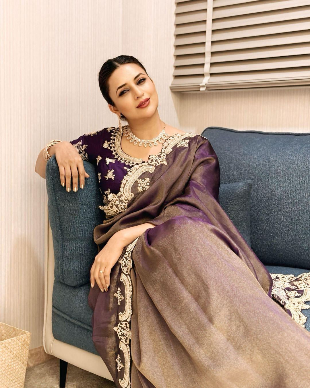 Party Wear Designer Saree With Zari Embroidery Work