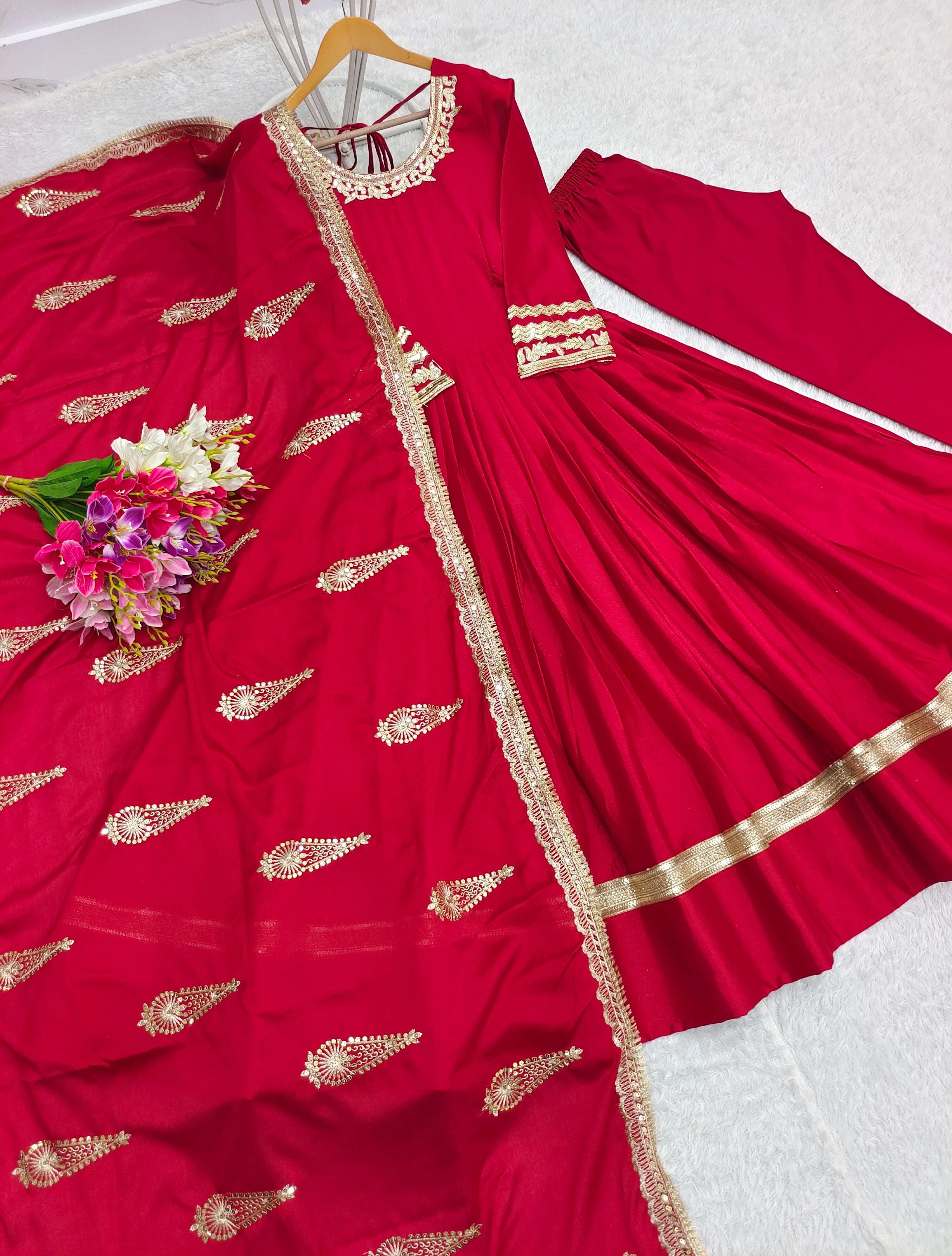 Party Wear Designer Gown -Pent And Fancy Dupatta