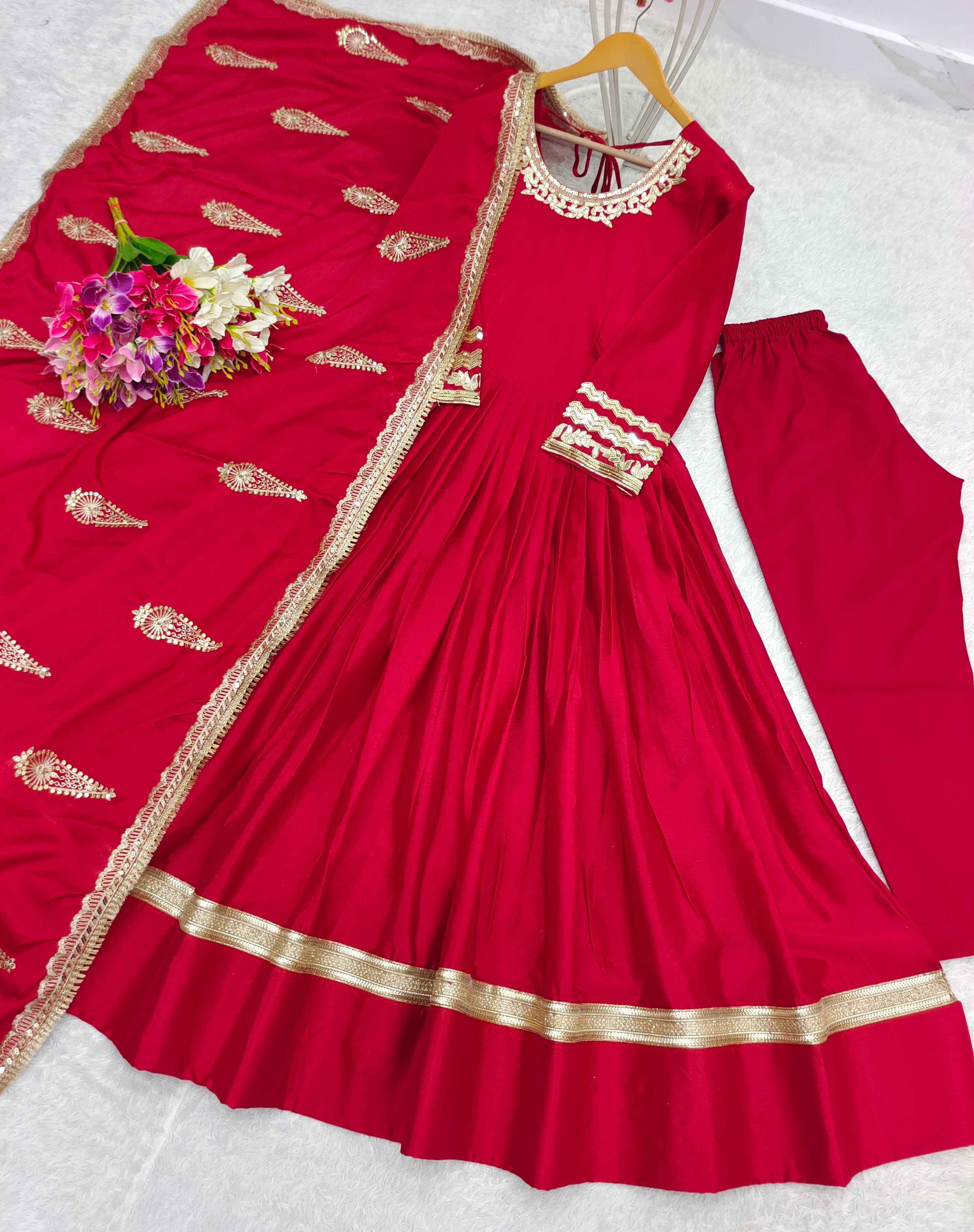 Party Wear Designer Gown -Pent And Fancy Dupatta