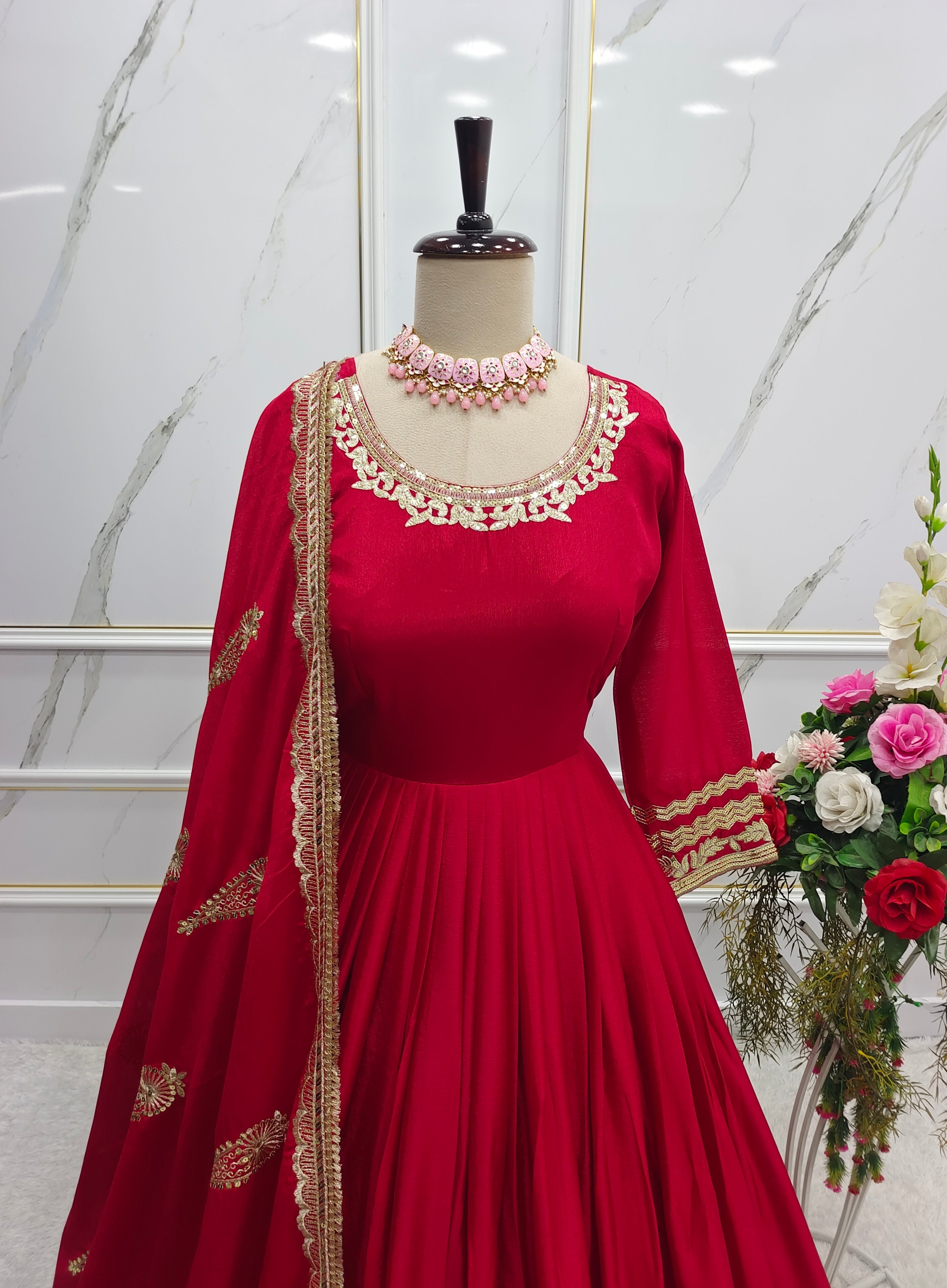 Party Wear Designer Gown -Pent And Fancy Dupatta