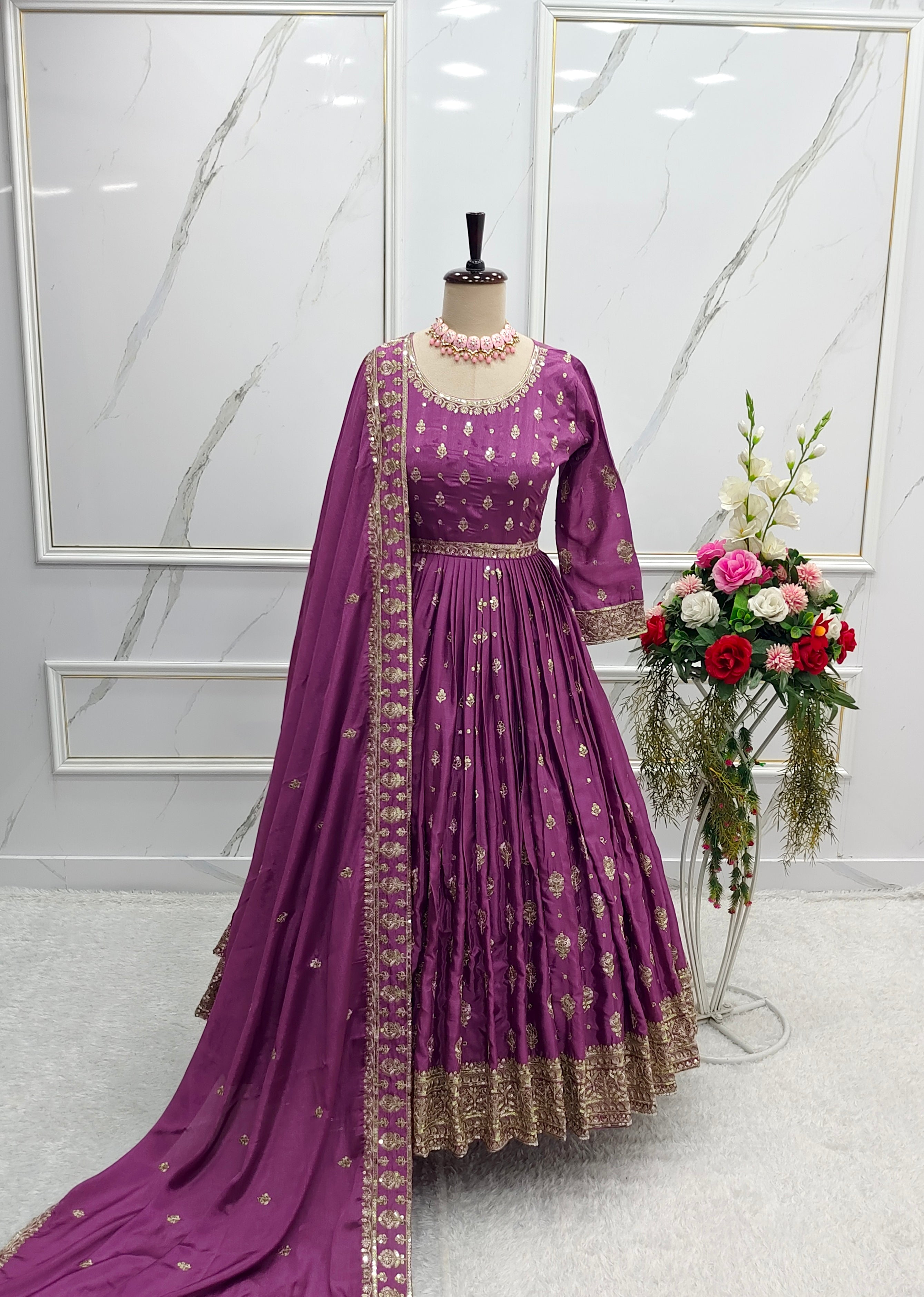 Beautiful Party Wear Gown -Pent And Dupatta