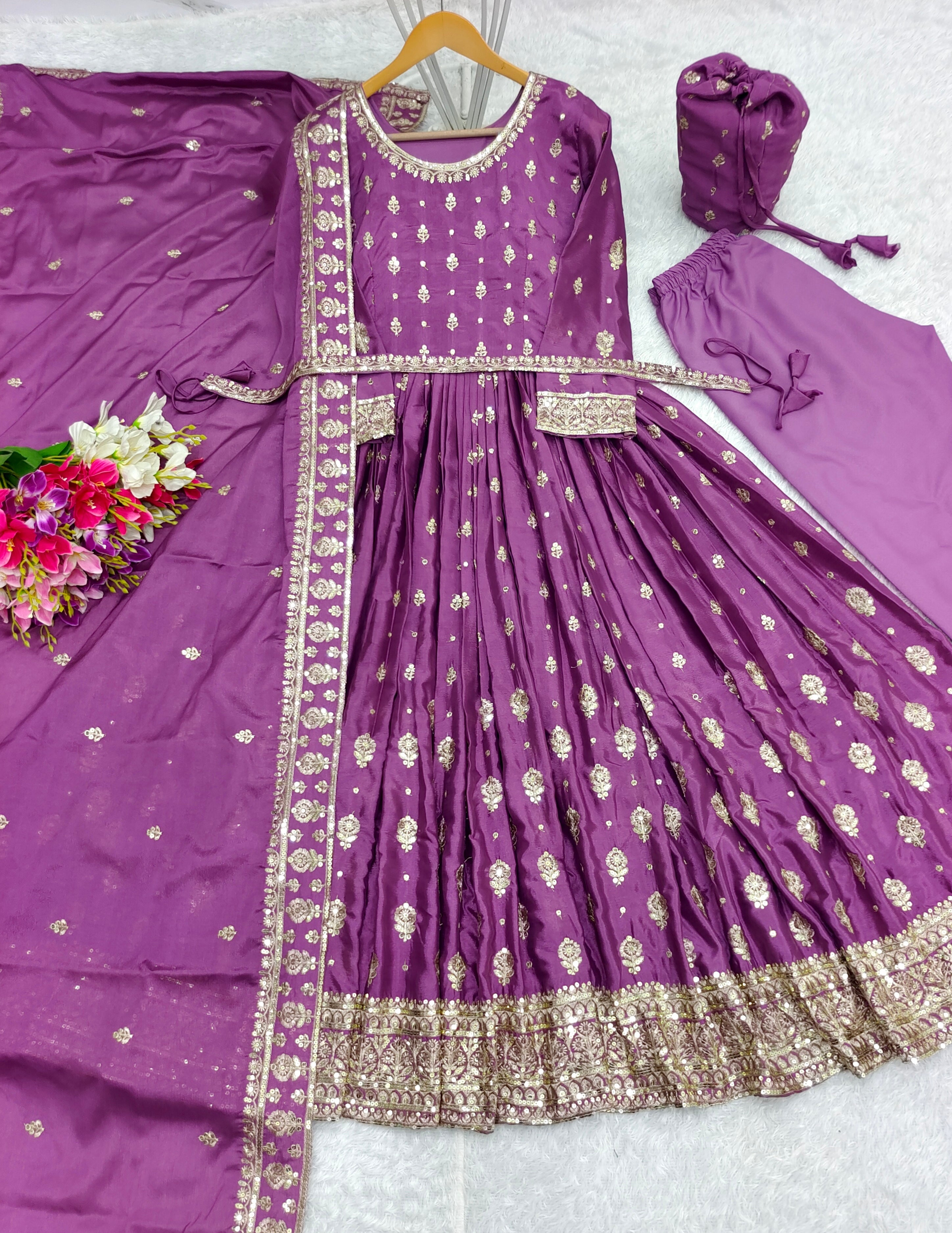 Beautiful Party Wear Gown -Pent And Dupatta