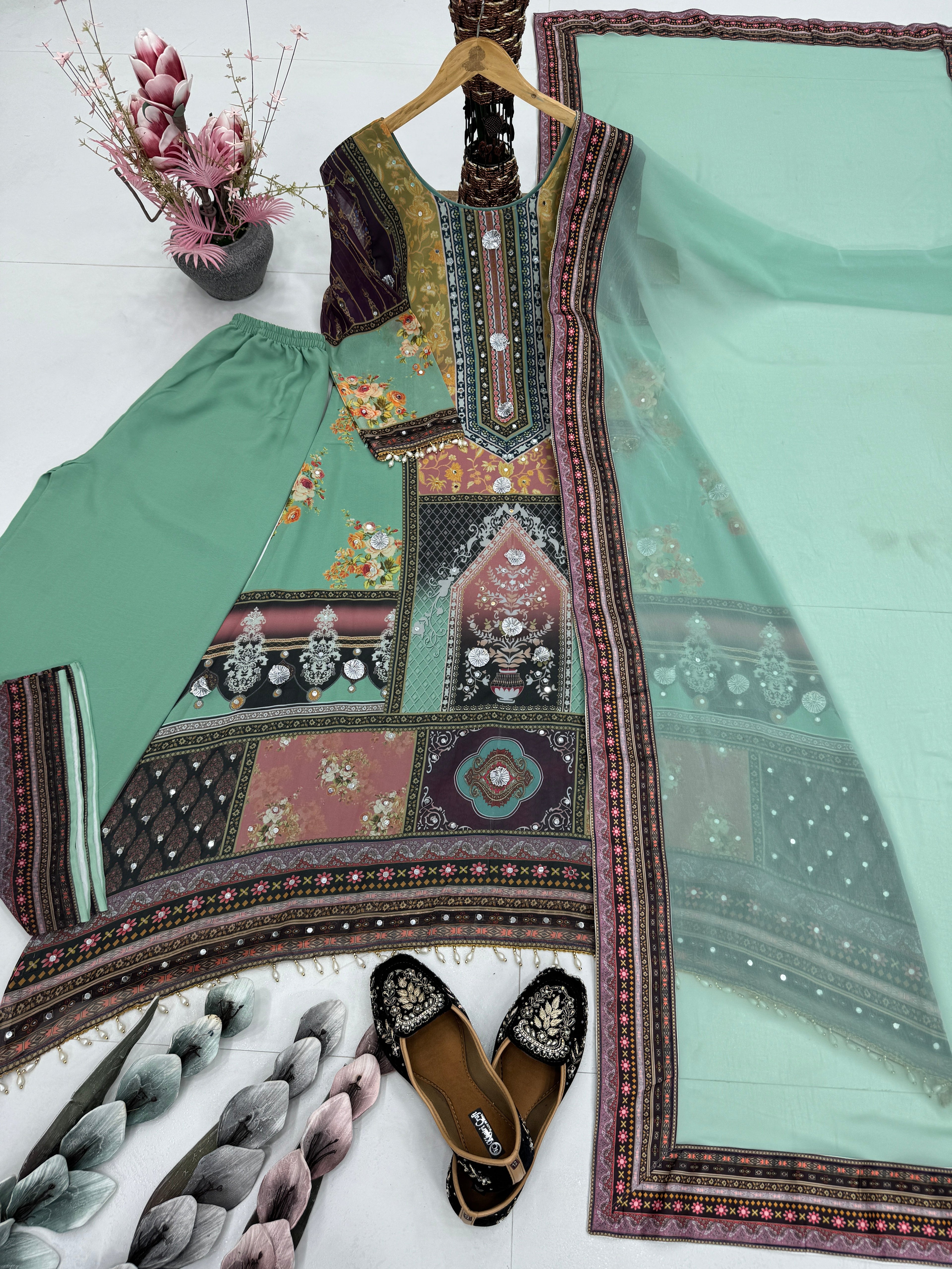 पार्टी वियर सुंदर टॉप बॉटम और दुपट्टा