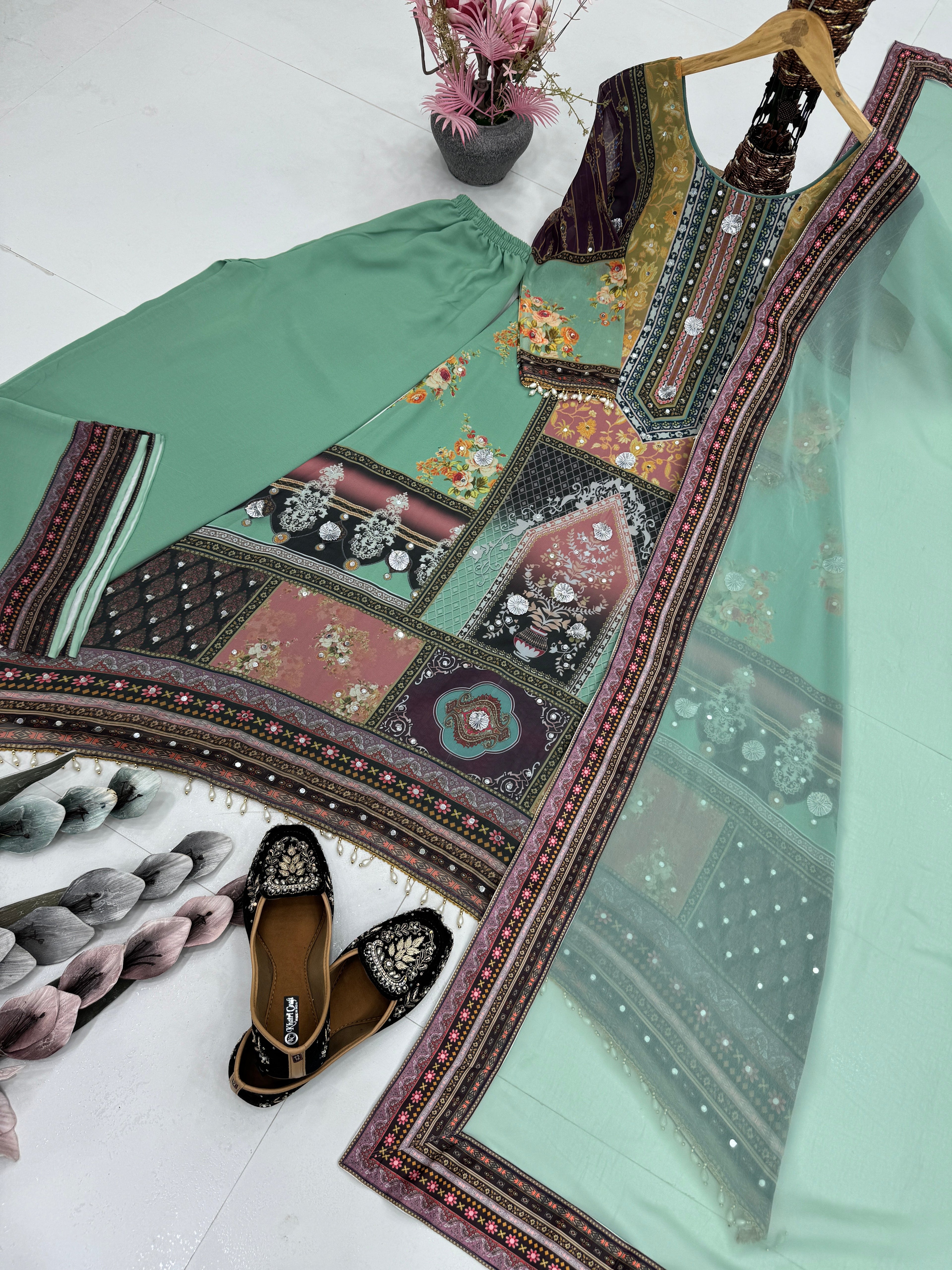 पार्टी वियर सुंदर टॉप बॉटम और दुपट्टा