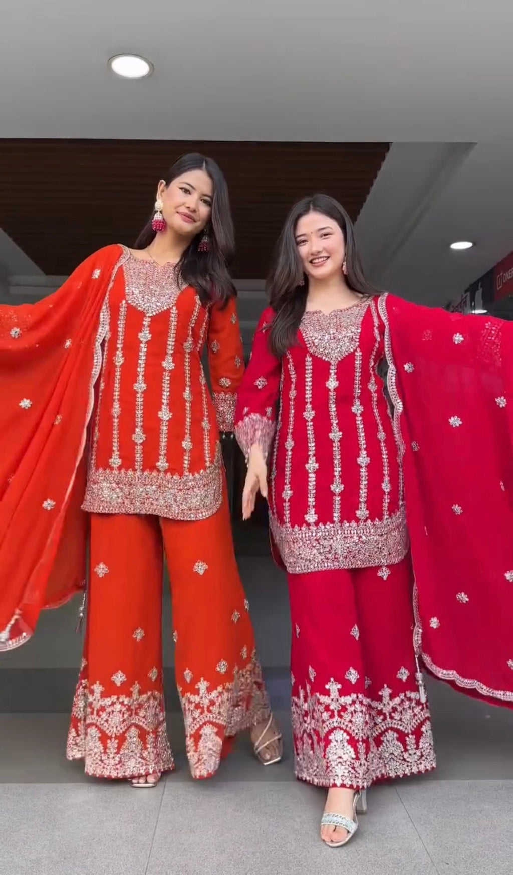 Beautiful Top-Bottom And Dupatta With Embroidery Coding Sequence Work