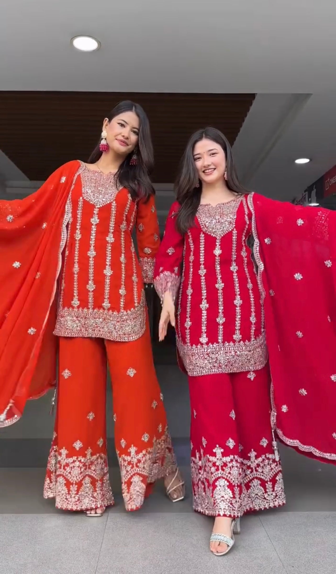 Beautiful Top-Bottom And Dupatta With Embroidery Coding Sequence Work