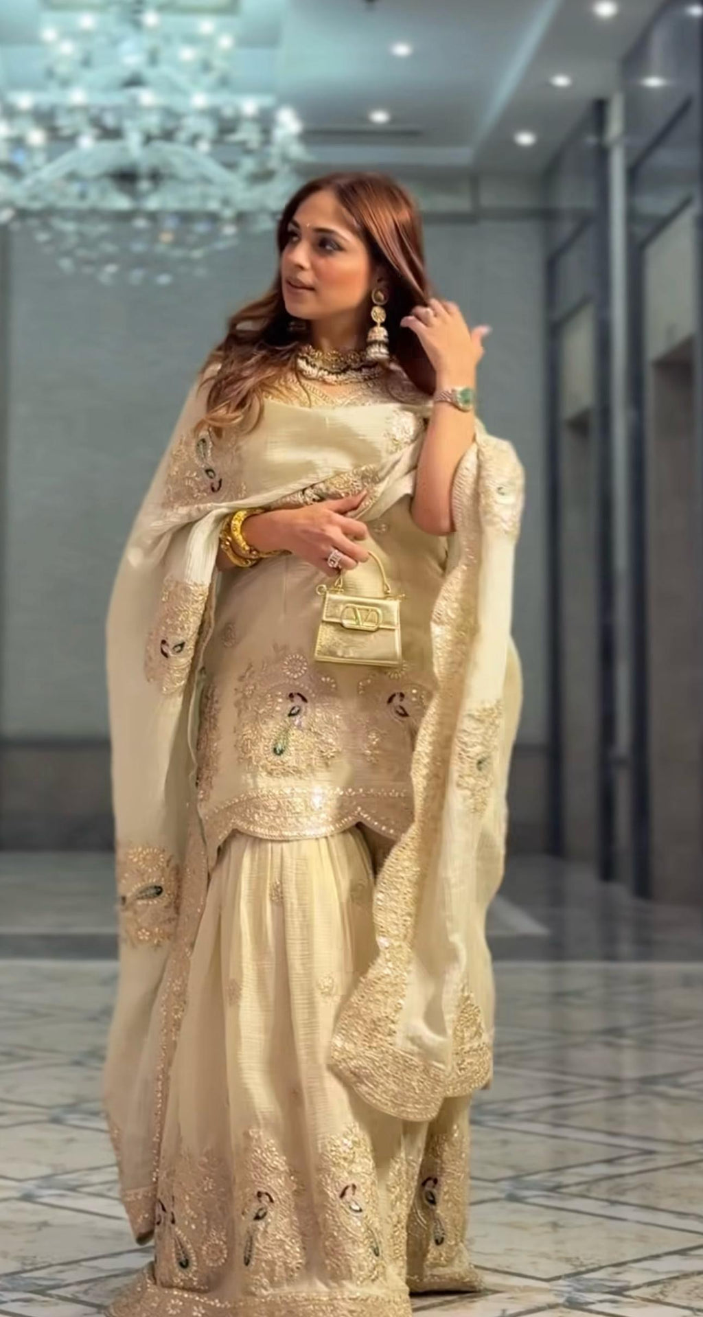 Fancy Top-Bottom And Dupatta Embroidery Coding Dori-Sequence Work