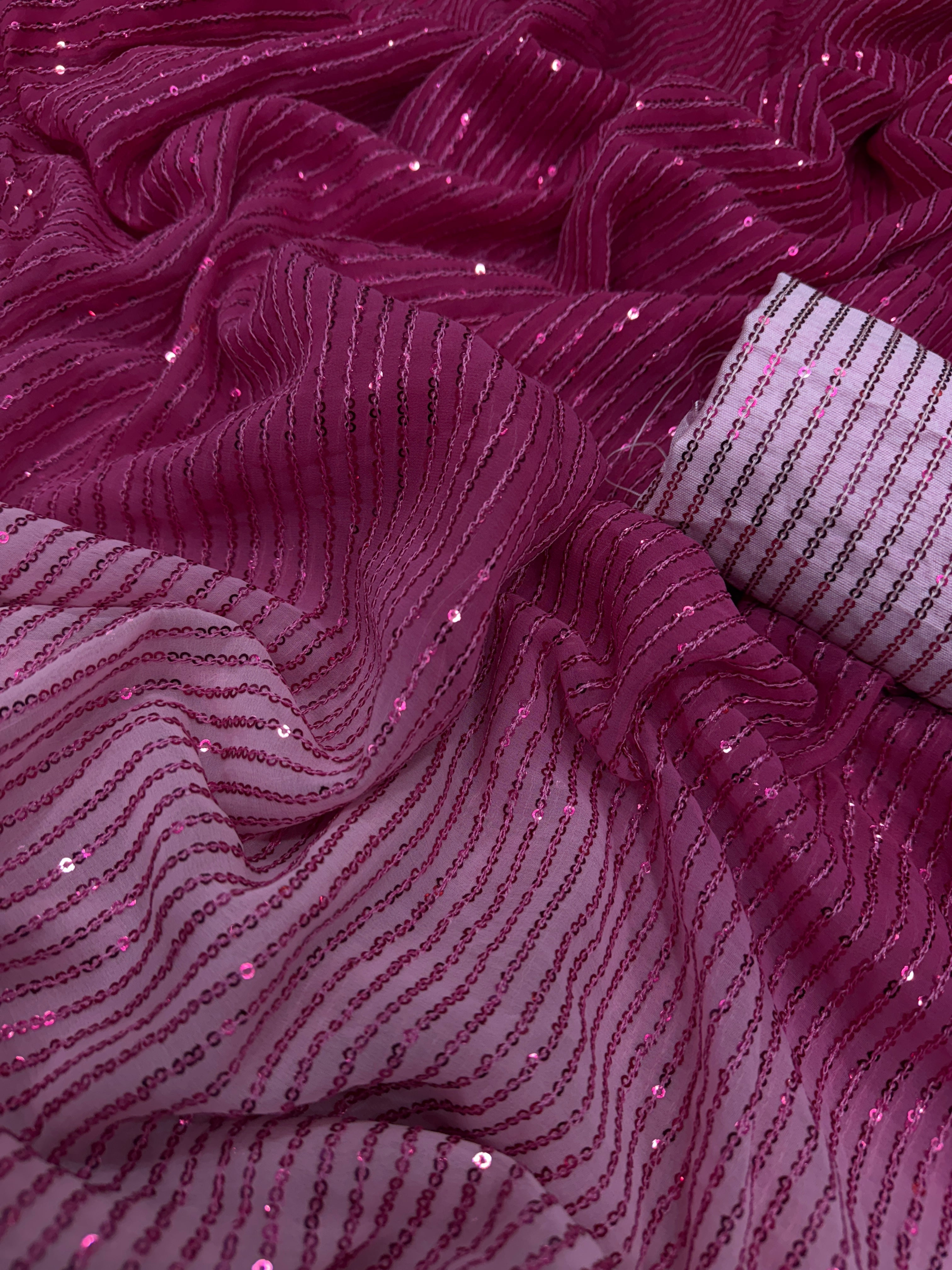 Party Wear Saree With  Beautiful Sequence Embroidery Work