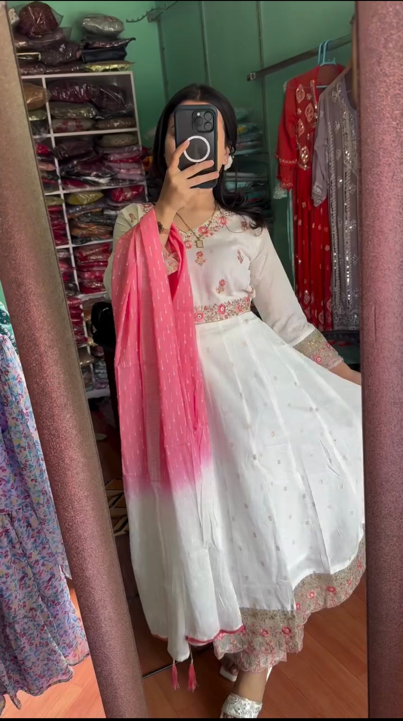 Party Wear Beautiful Anarkali Gown And Pent With Dupatta