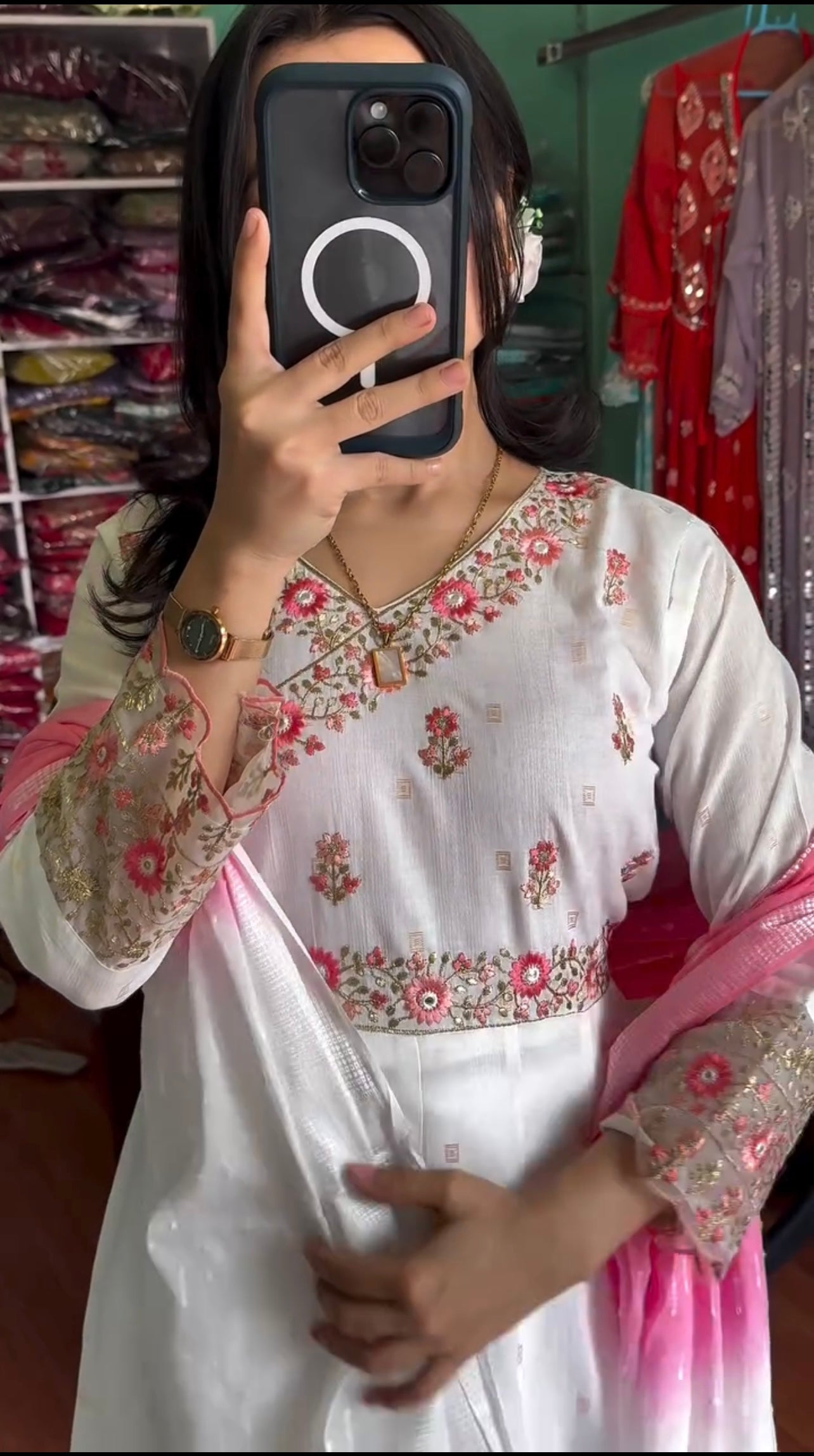 Party Wear Beautiful Anarkali Gown And Pent With Dupatta