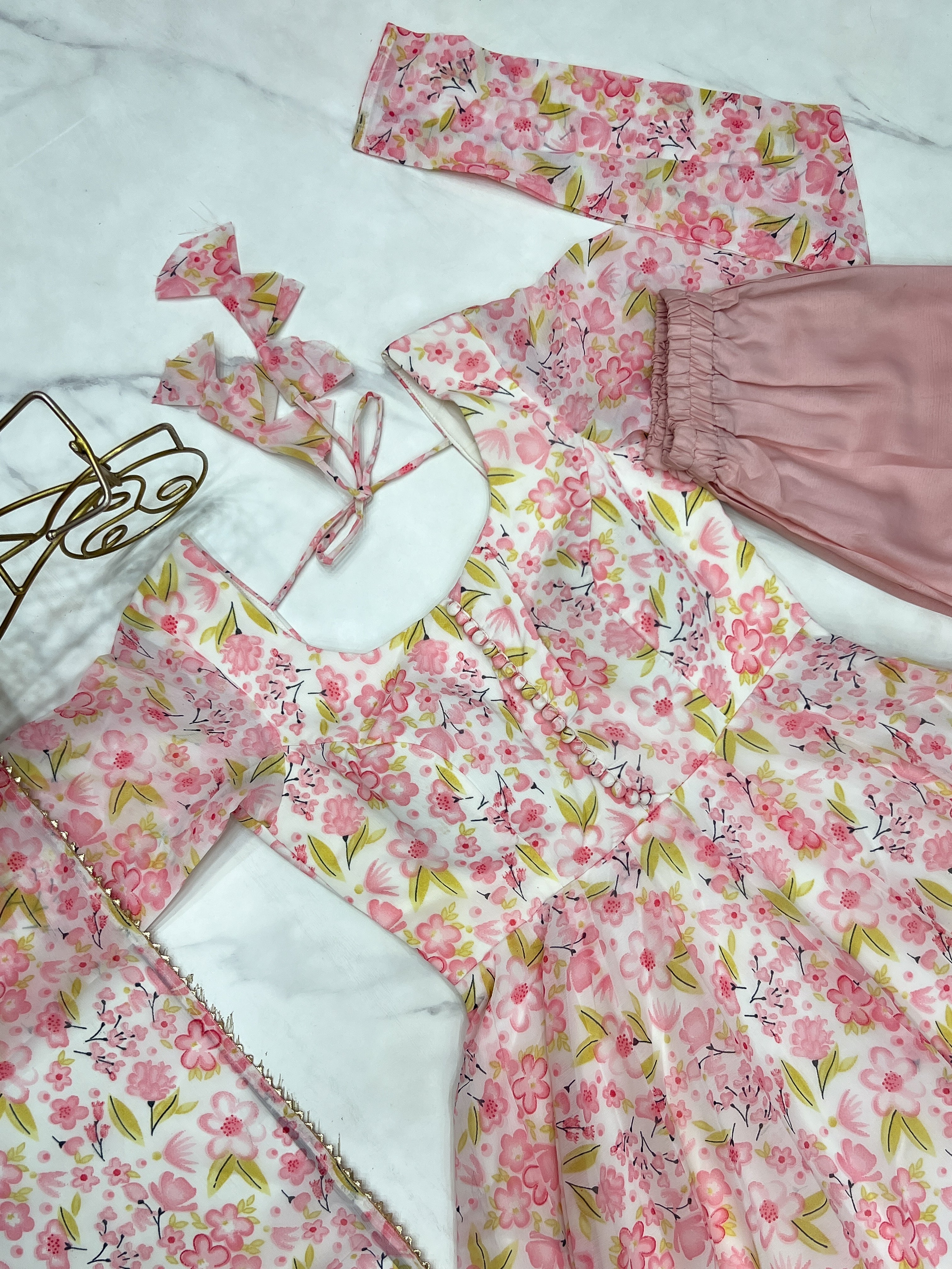 Party Wear Beautiful Anarkali Gown With Floral Print