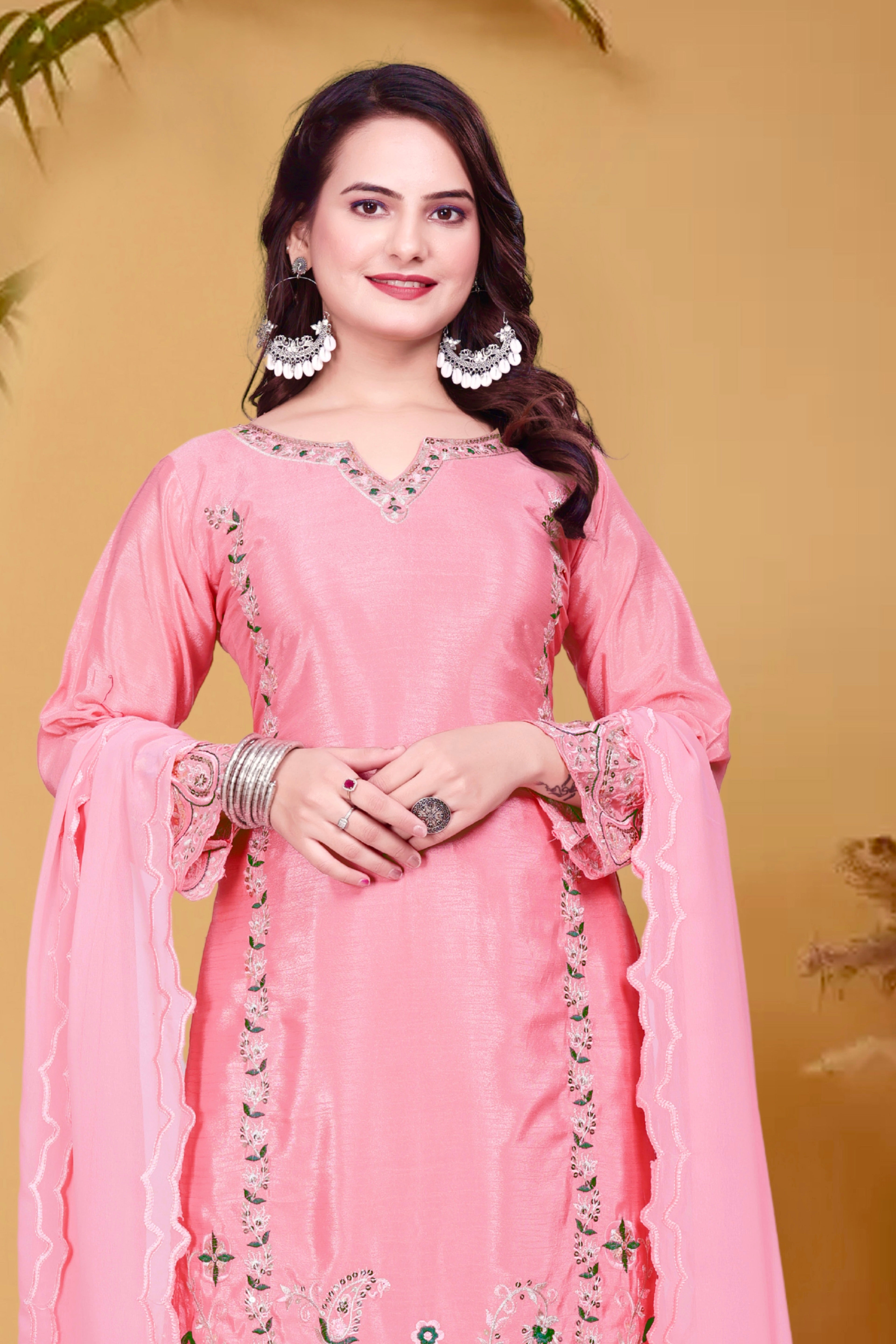 पार्टी वियर डिज़ाइनर टॉप-बॉटम और खूबसूरत दुपट्टा