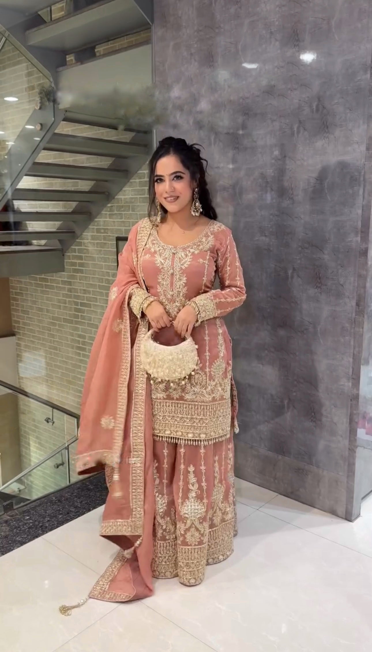 Beautiful Top-Bottom And Dupatta With Heavy Embroidery Sequence Work
