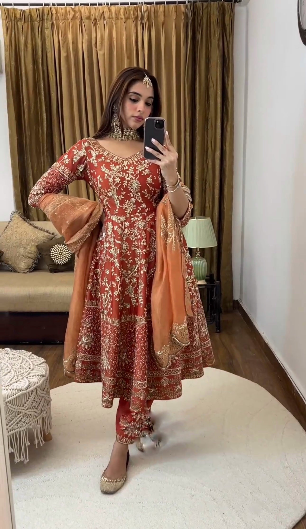 Designer Party Wear Gown With Bottom And Dupatta