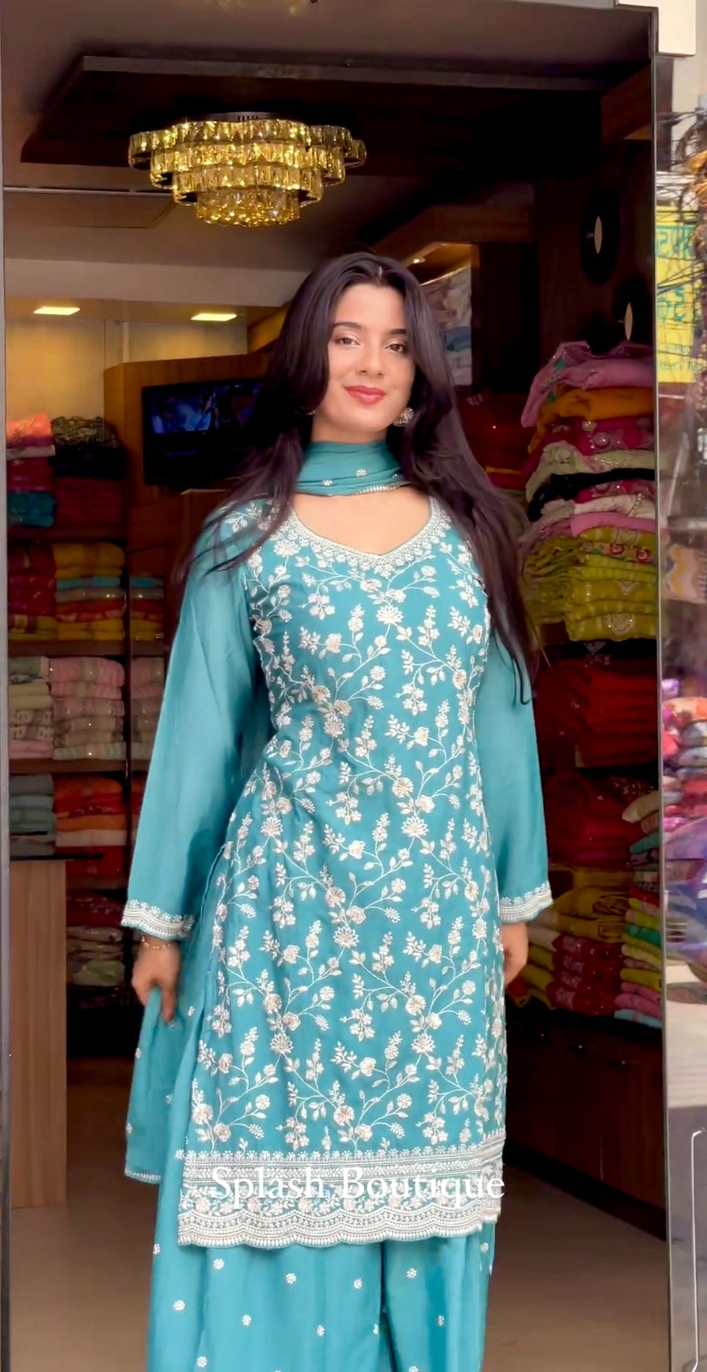 Beautiful Party Wear Top-Palazzo And Fancy Dupatta