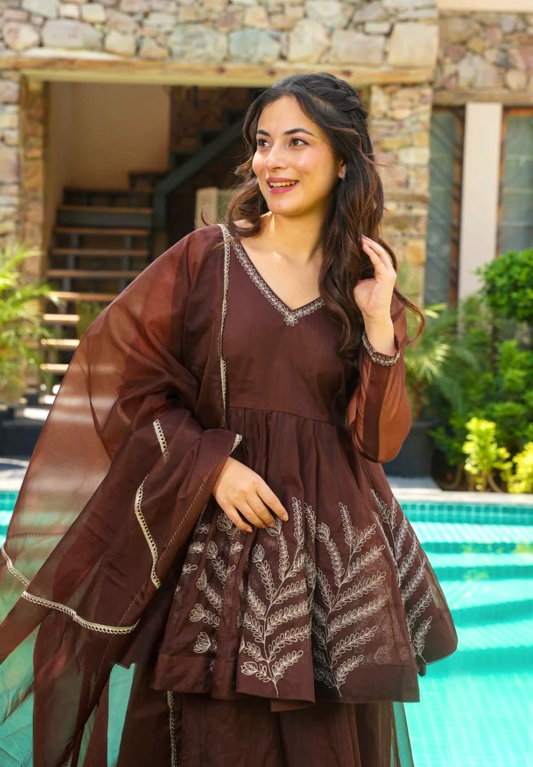 Beautiful Designer Top And Bottom With Dupatta