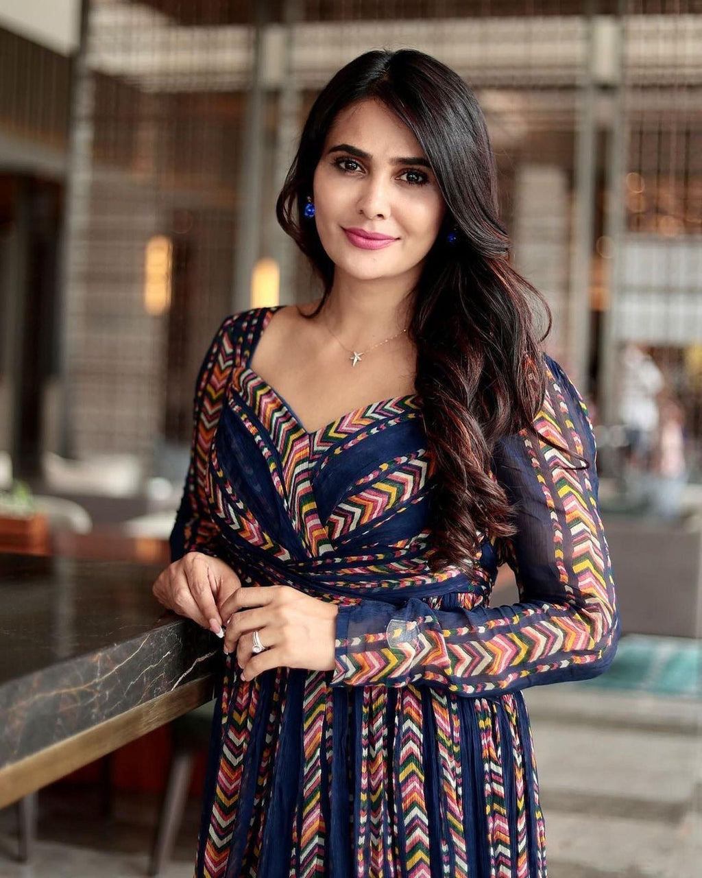 Designer Party Wear Look  Gown With Digital Print