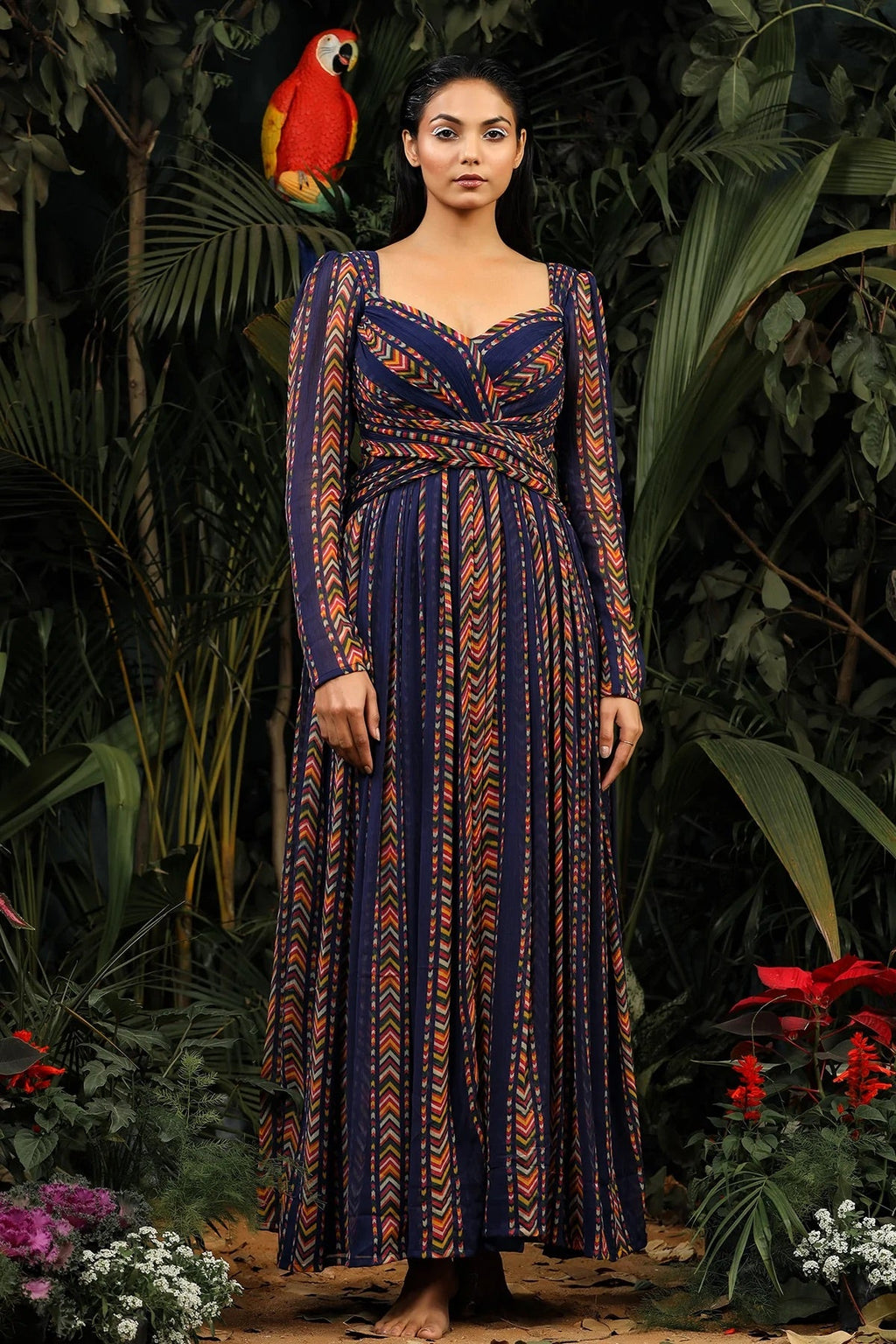 Designer Party Wear Look  Gown With Digital Print