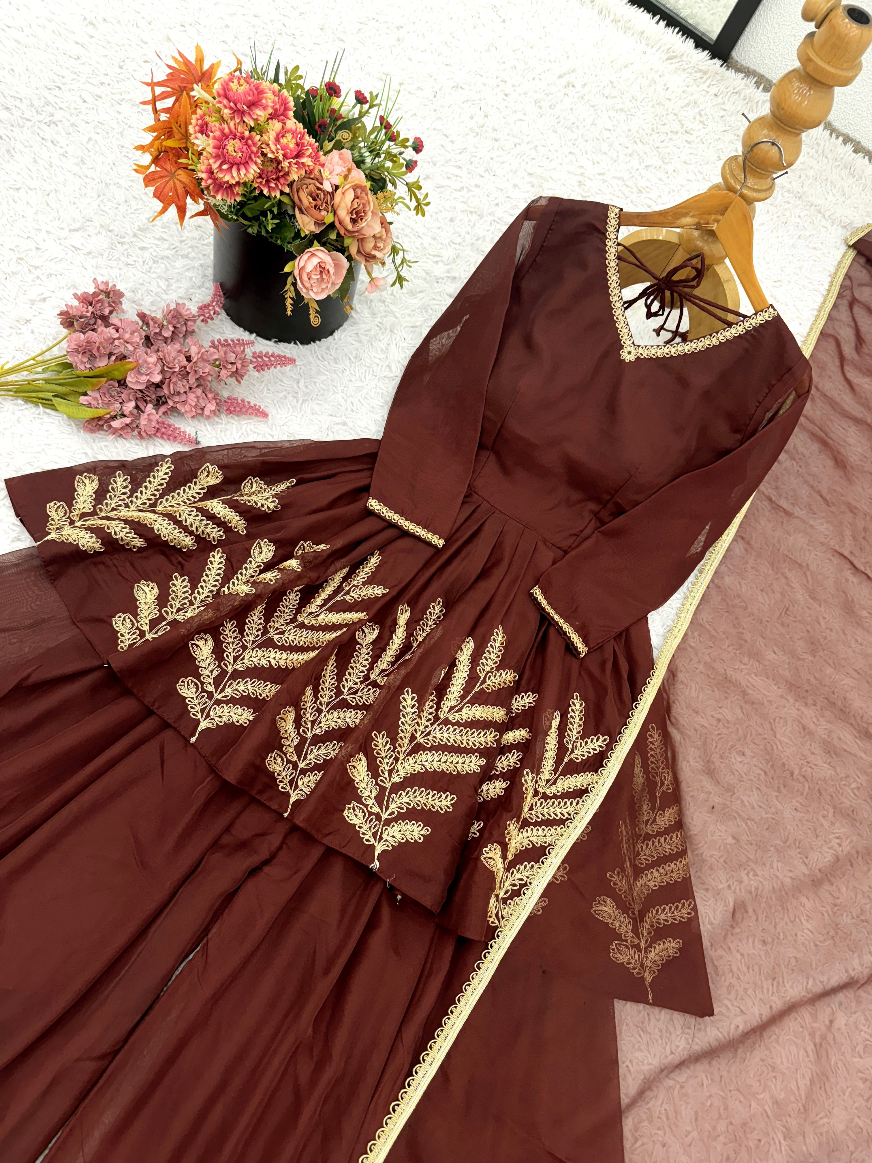 Beautiful Designer Top And Bottom With Dupatta