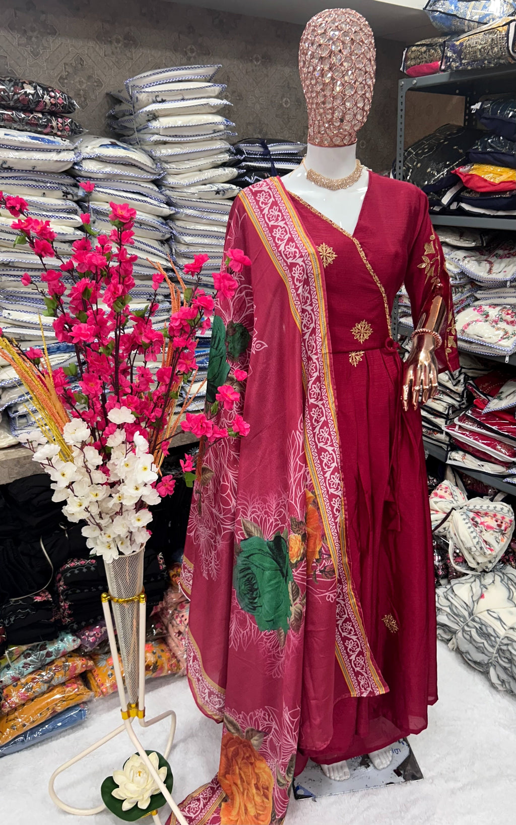 Party Wear Designer Anarkali Gown And Dupatta With Dupatta