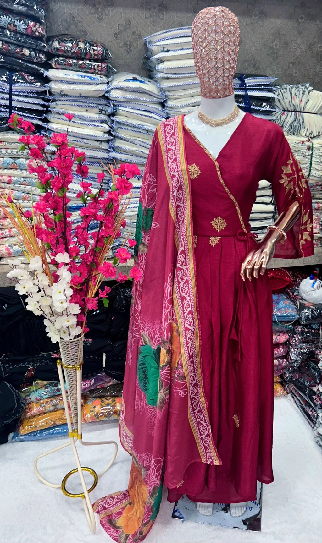 Party Wear Designer Anarkali Gown And Dupatta With Dupatta