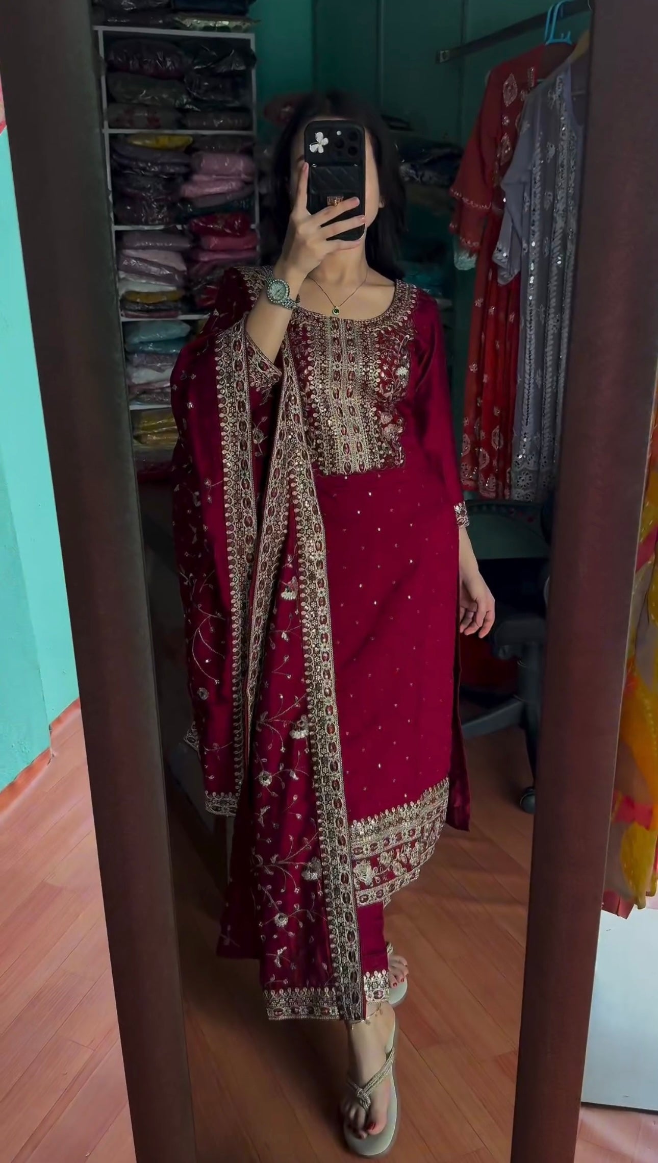 Designer Party Wear Look Top Bottom & Dupatta Set