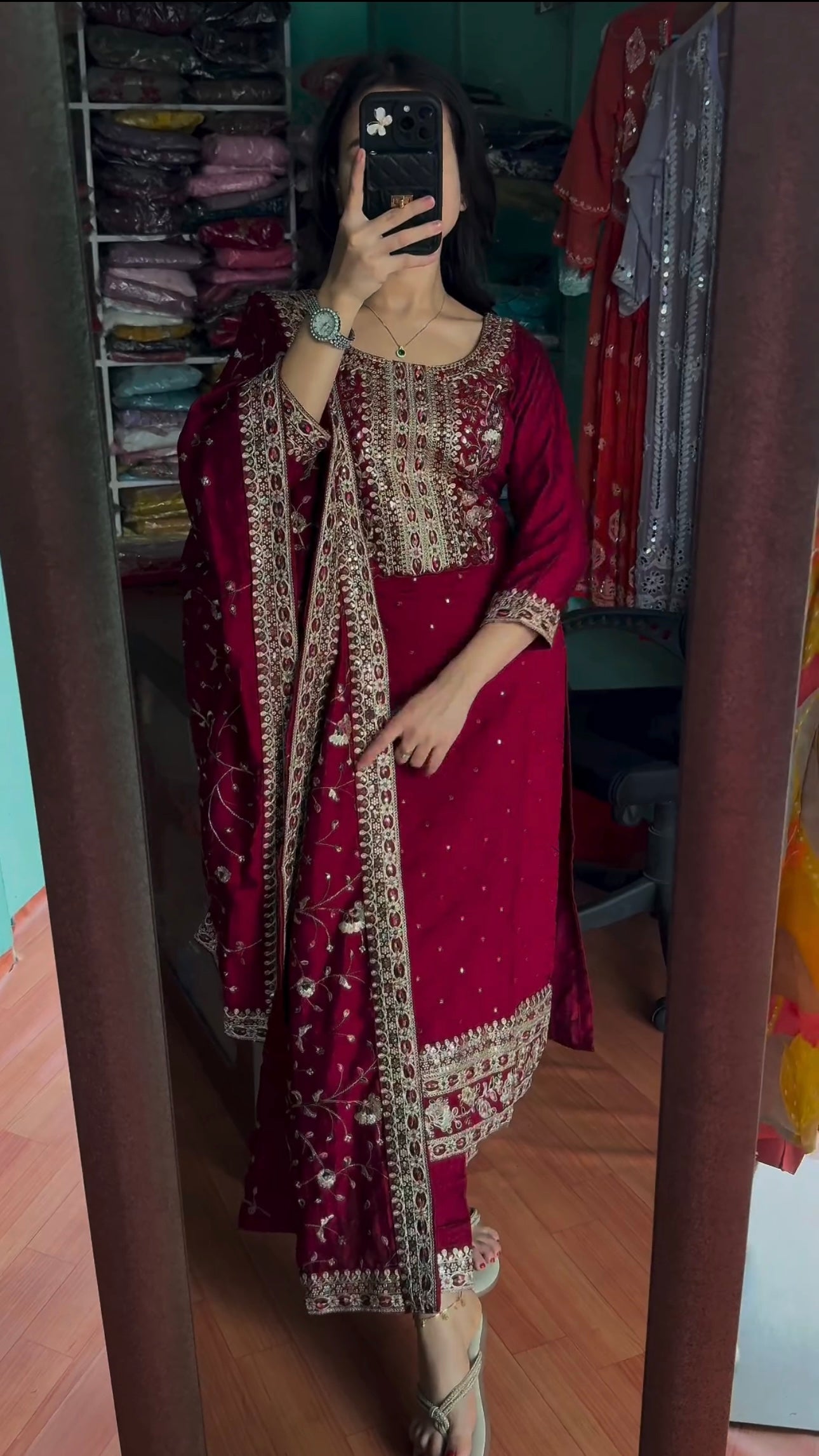 Designer Party Wear Look Top Bottom & Dupatta Set