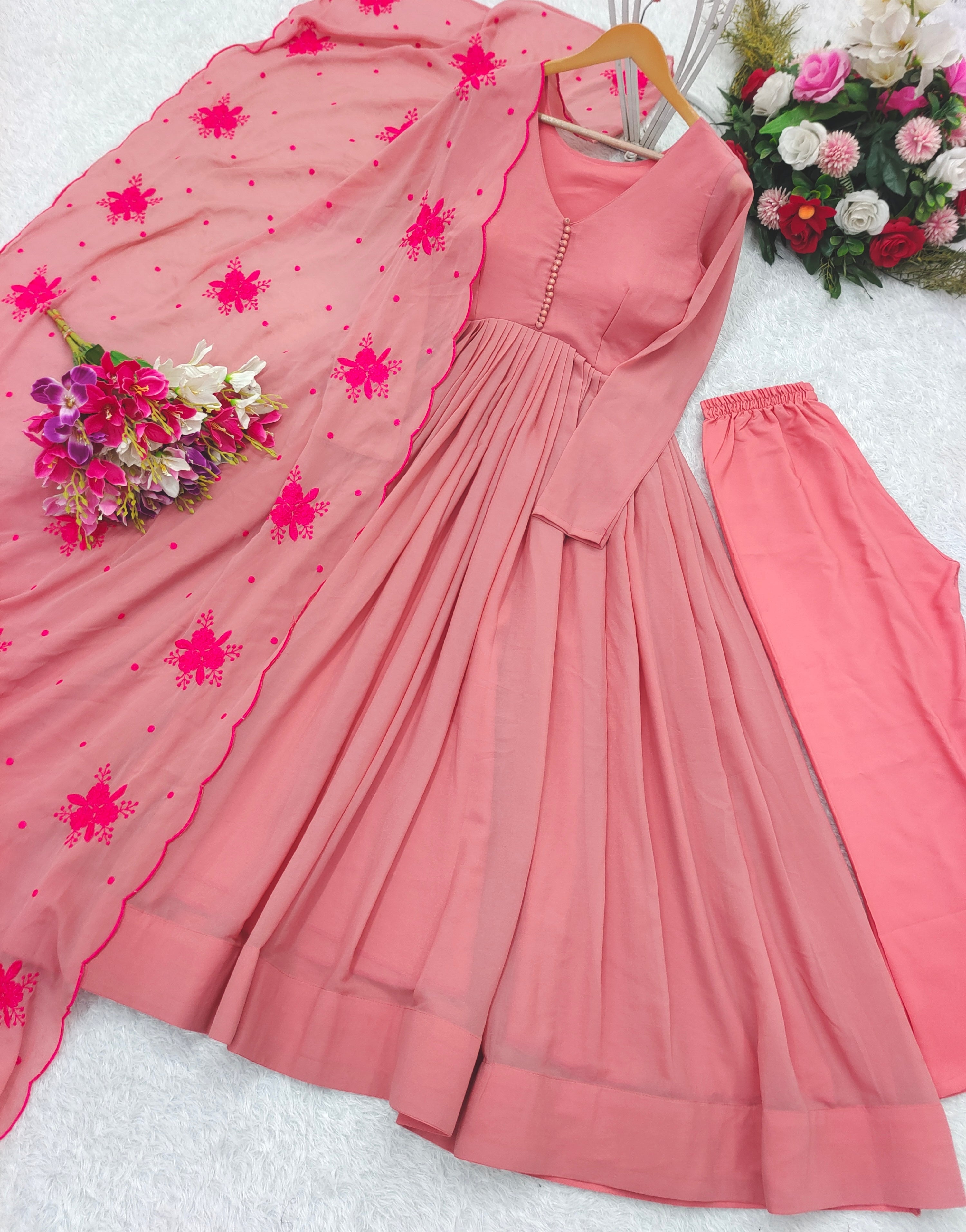 Party Wear Beautiful Gown -Pent And Dupatta