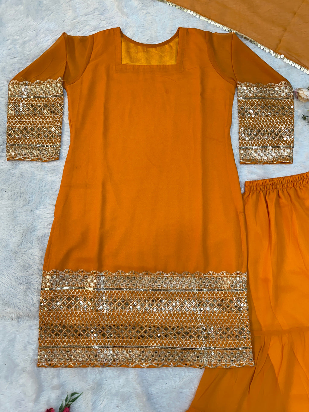 Beautiful Party Wear Look Top And Plazzo With Fancy Dupatta