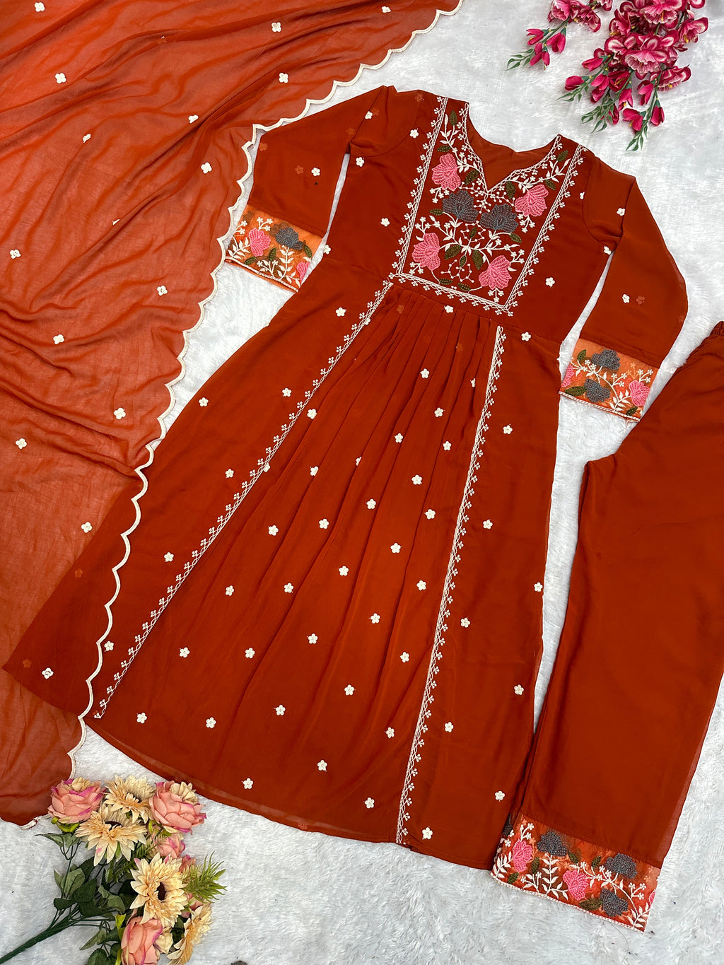 Beautiful Party Wear Top Pent And Fancy Dupatta