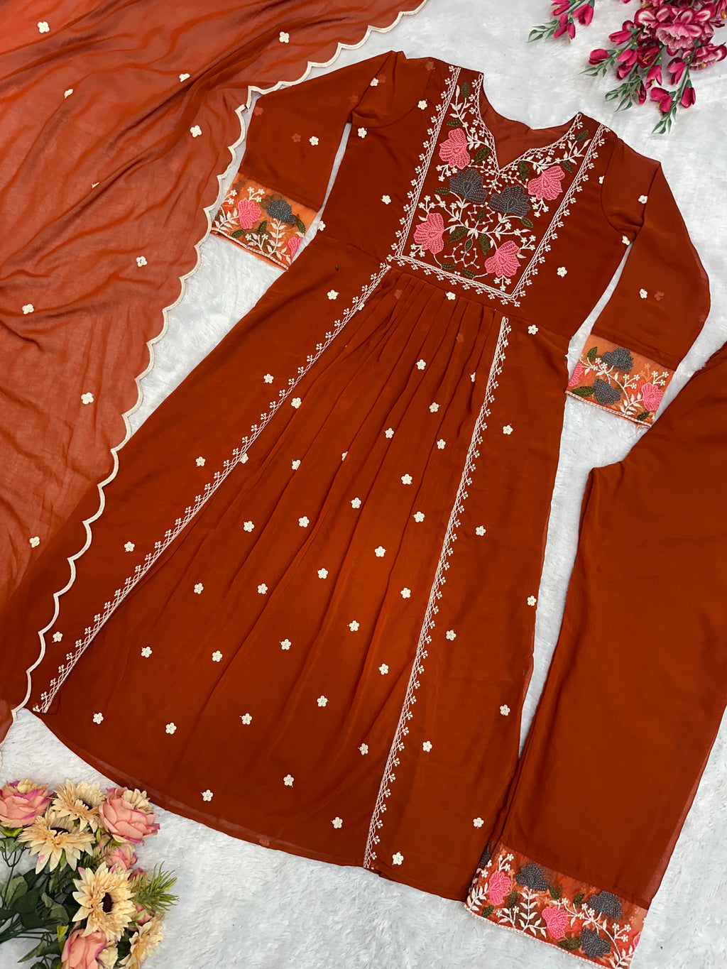 Beautiful Party Wear Top Pent And Fancy Dupatta
