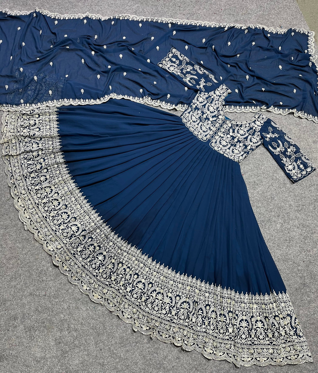 Party Wear Designer Anarkali Gown With Beautiful Dupatta