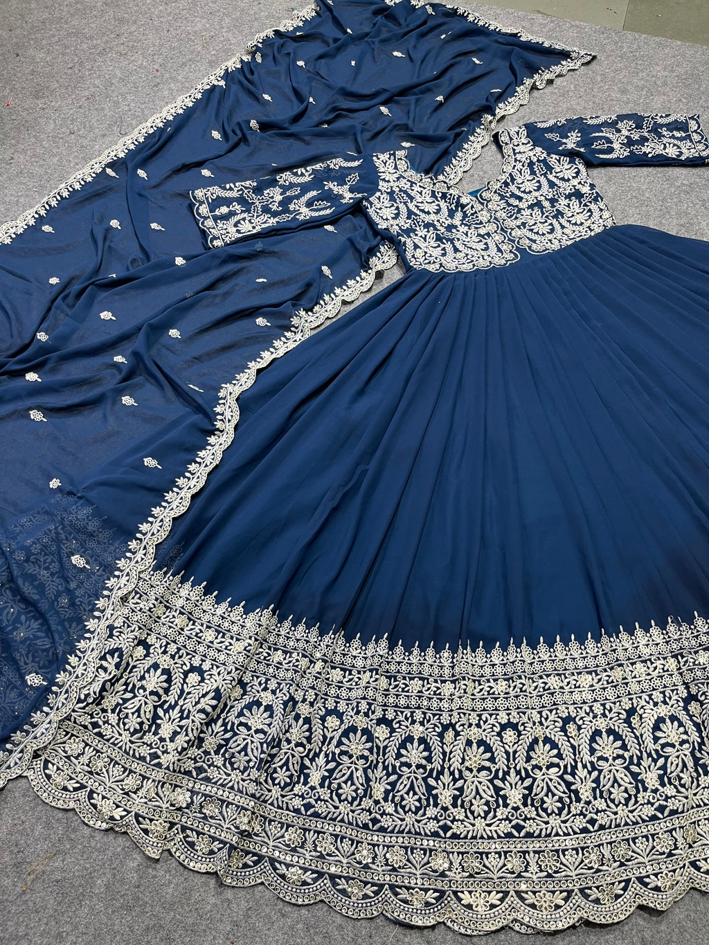 Party Wear Designer Anarkali Gown With Beautiful Dupatta