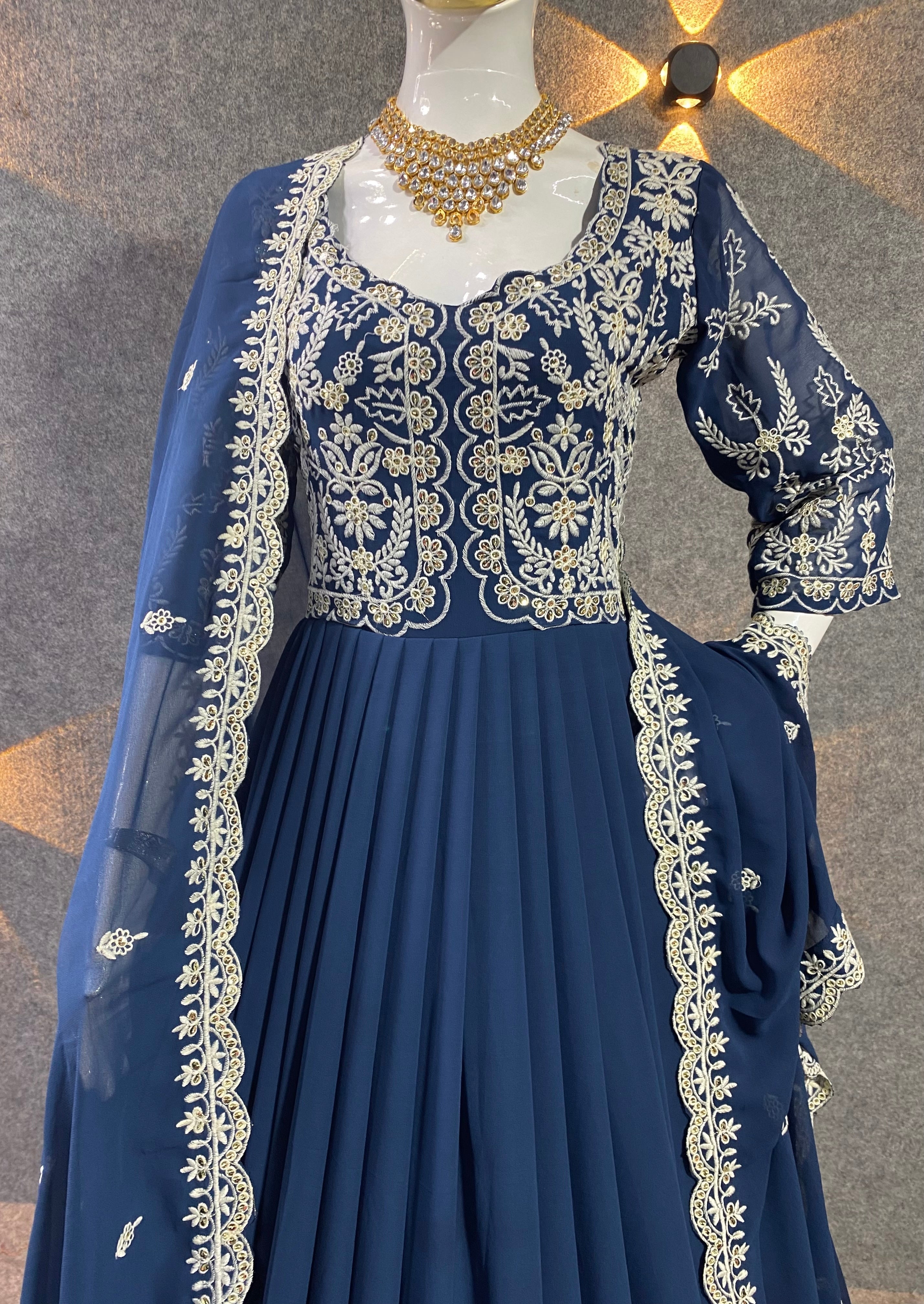 Party Wear Designer Anarkali Gown With Beautiful Dupatta