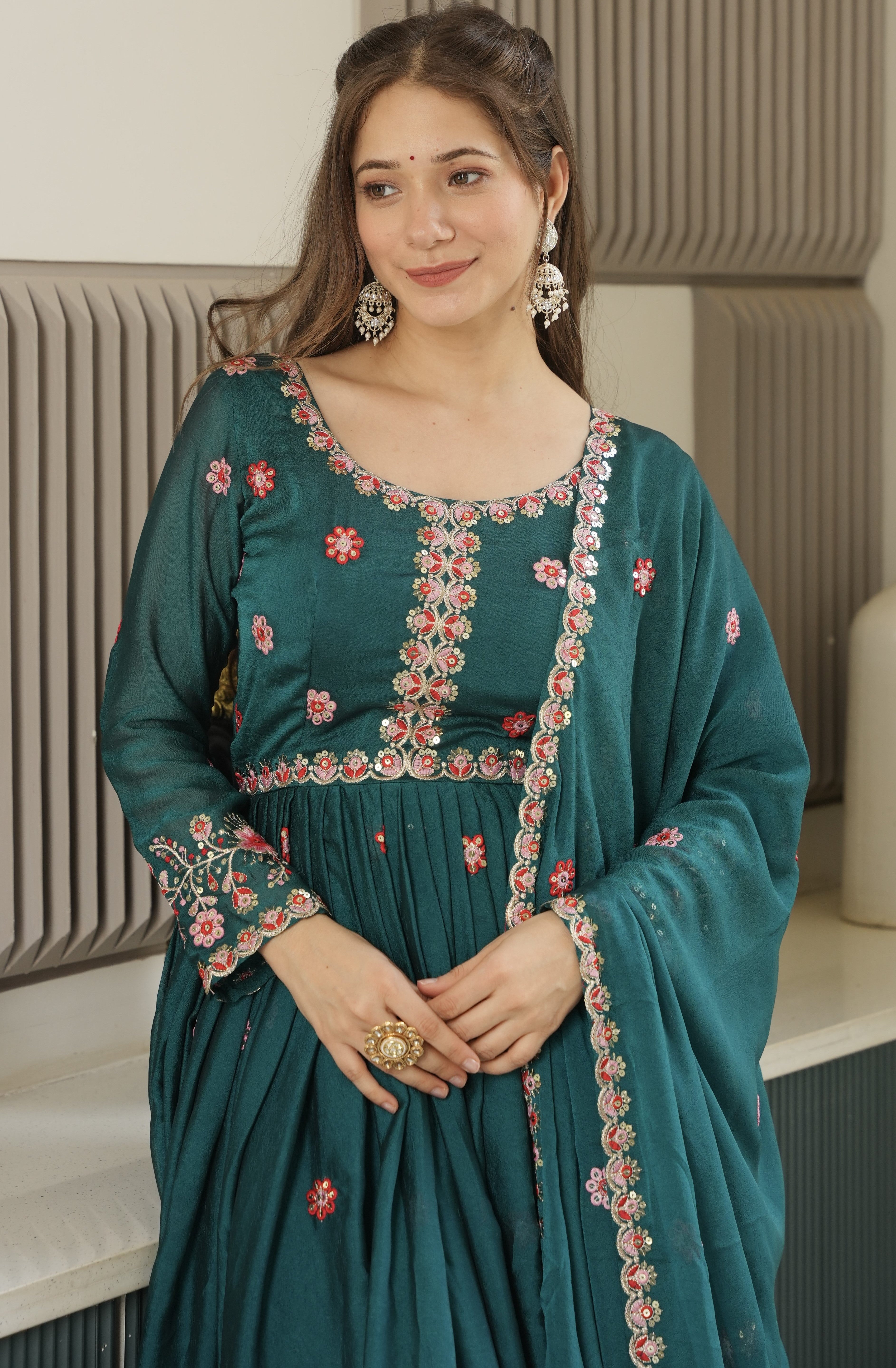 Designer Party Wear Look Gown, Pent And Dupatta