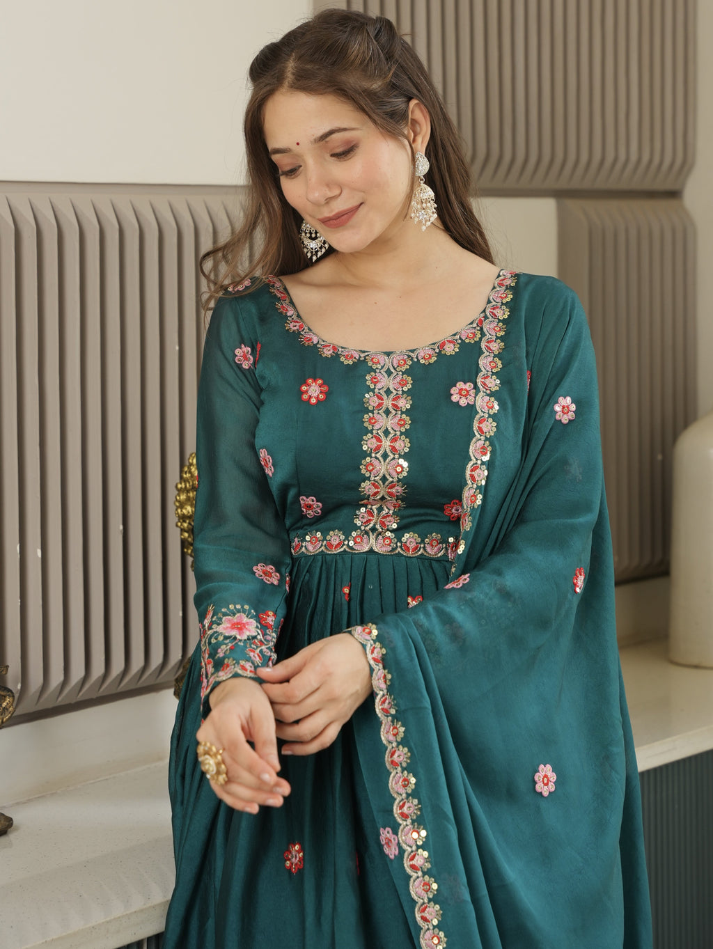 Designer Party Wear Look Gown, Pent And Dupatta