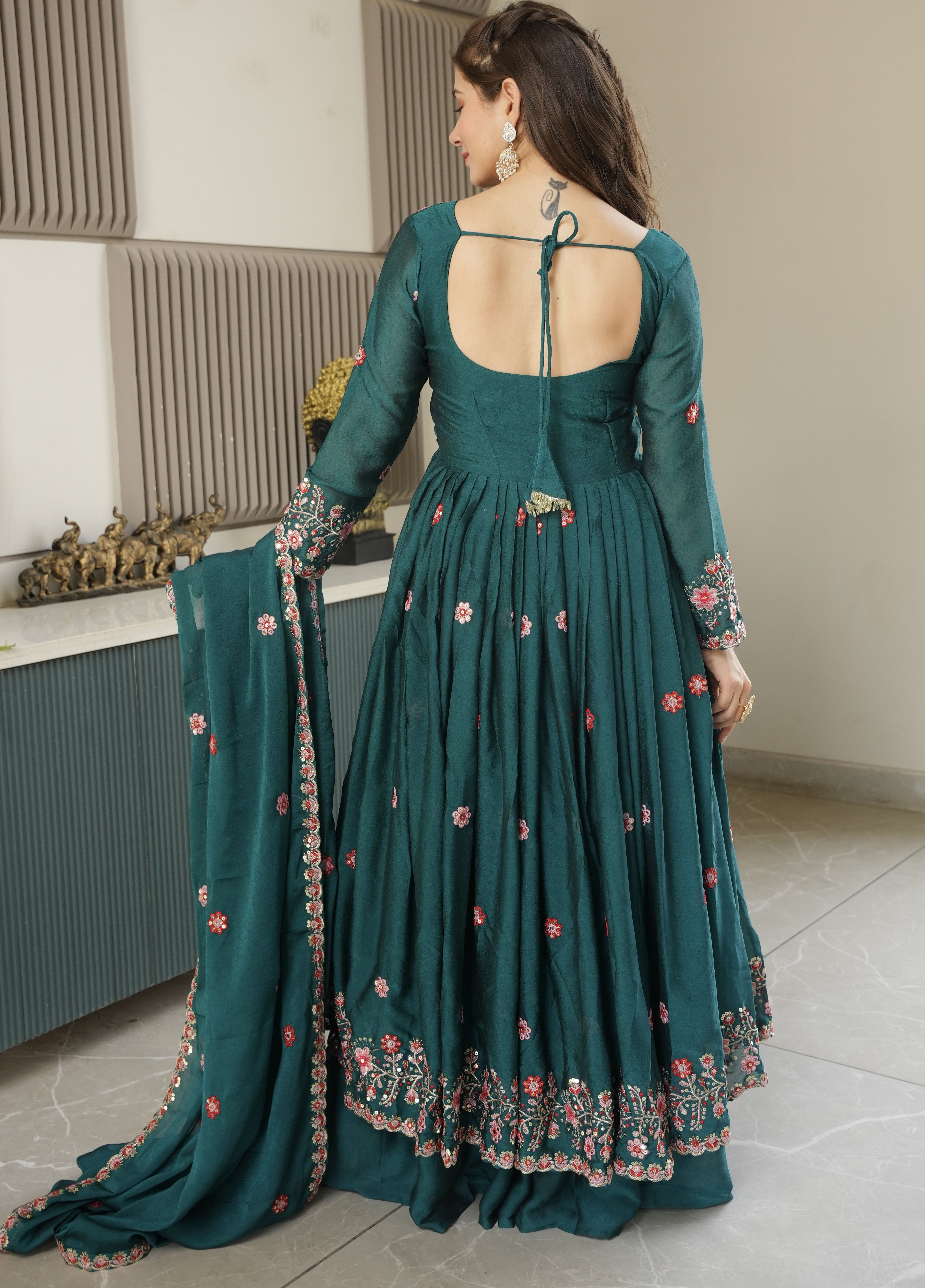 Designer Party Wear Look Gown, Pent And Dupatta