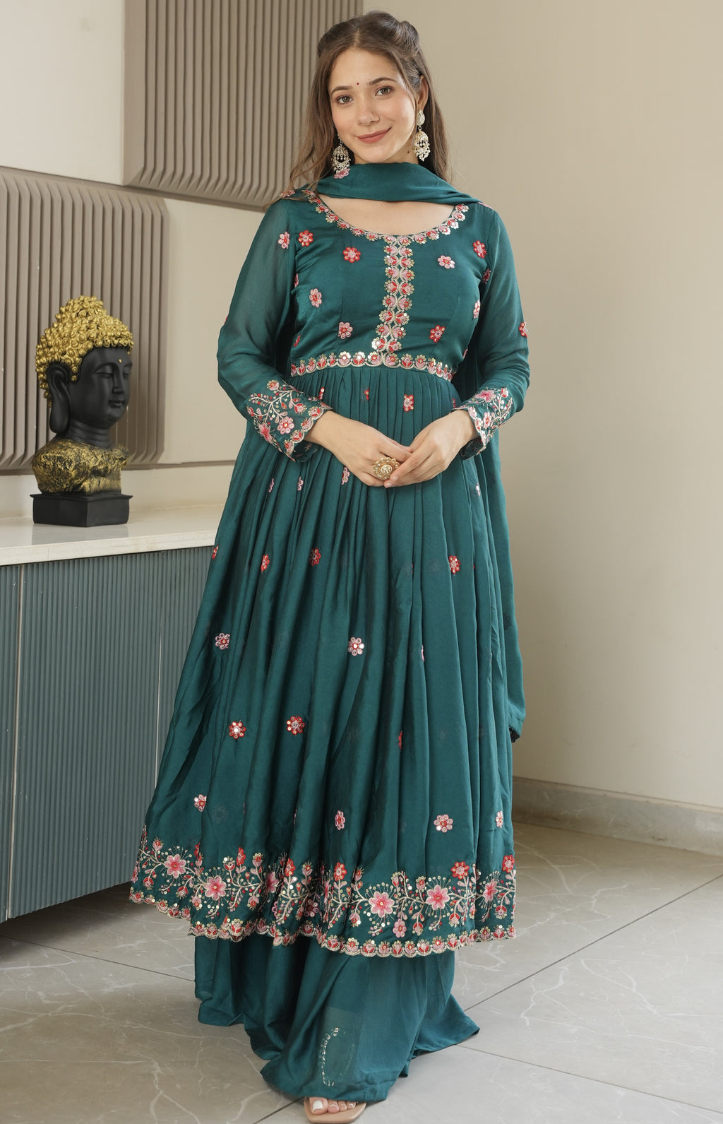 Designer Party Wear Look Gown, Pent And Dupatta