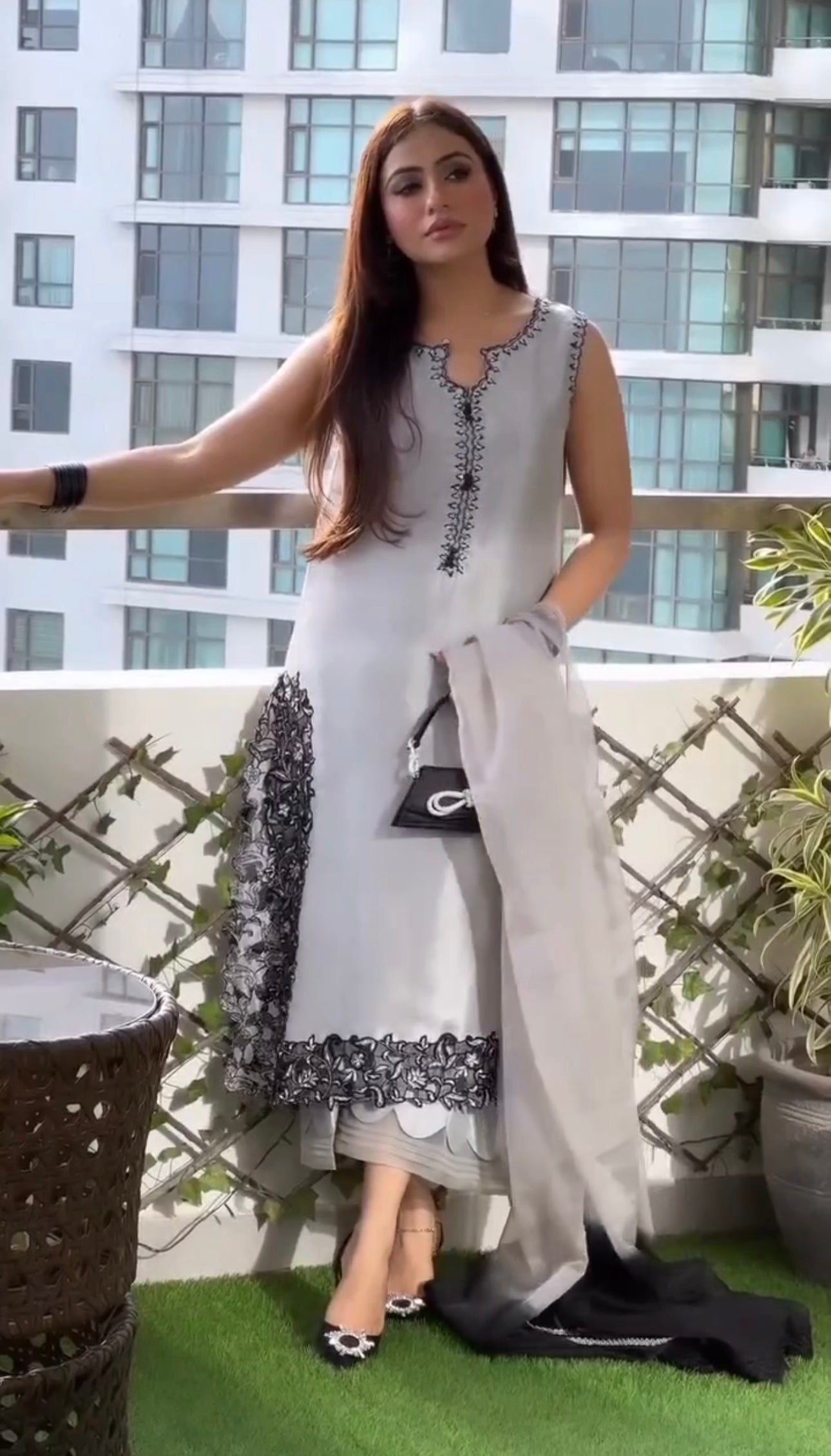 Beautiful Party Wear Top And Plazzo With Fancy Dupatta