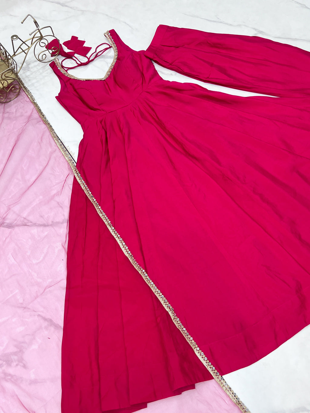 Fancy Party Wear Anarkali Gown, Pent And Beautiful Dupatta
