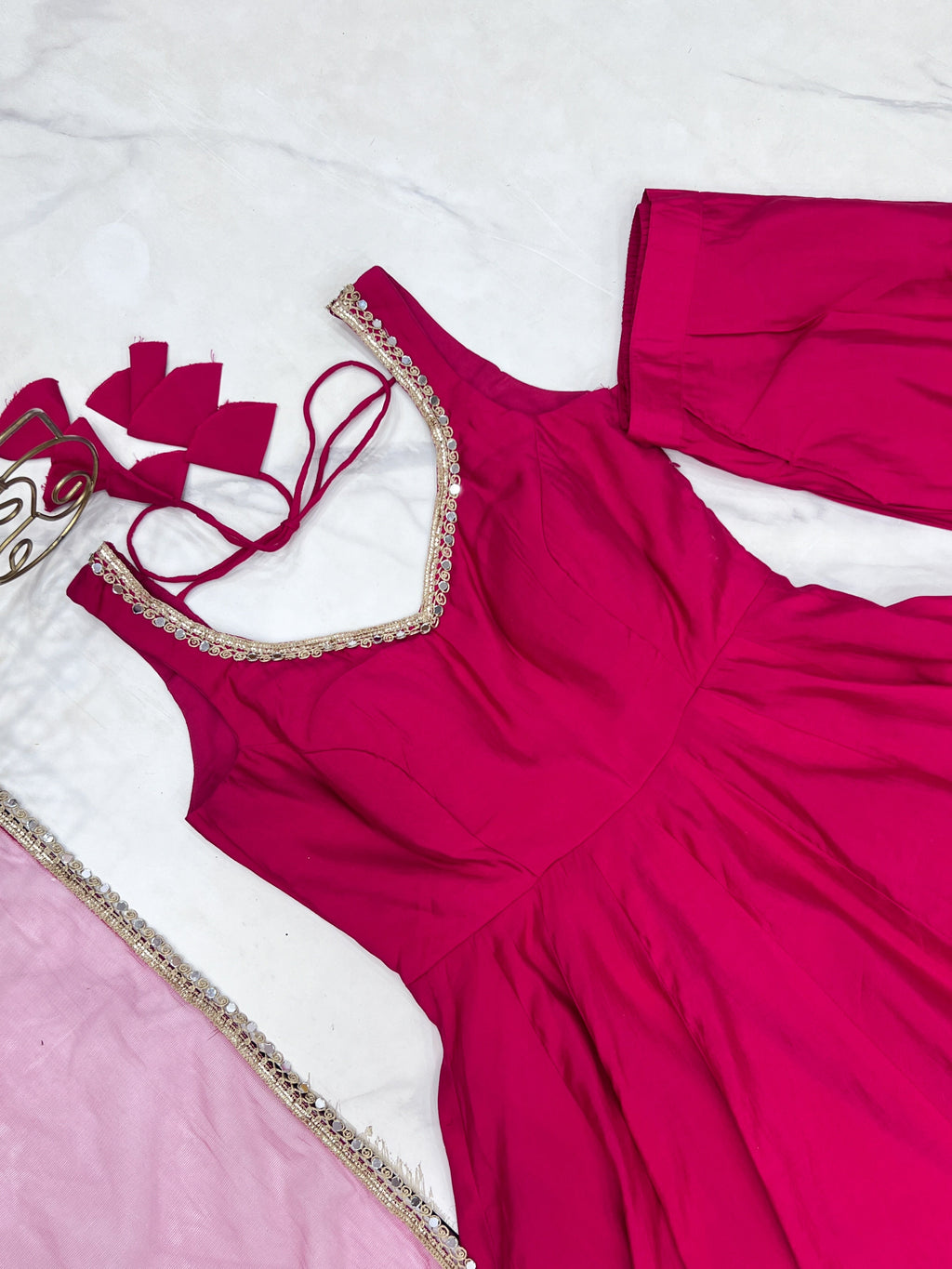 Fancy Party Wear Anarkali Gown, Pent And Beautiful Dupatta